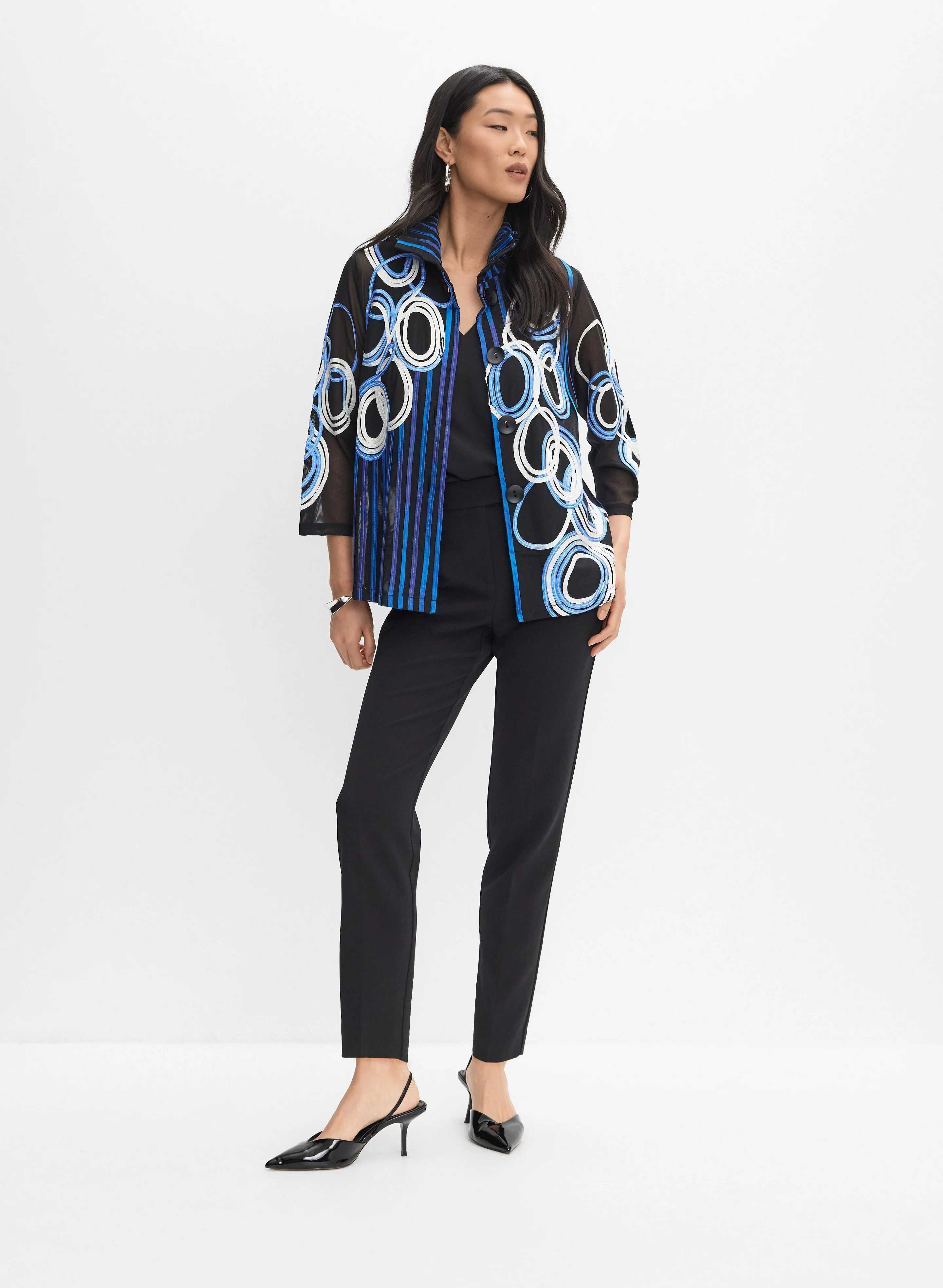 Joseph Ribkoff - Pattern Button Jacket - Image 3
