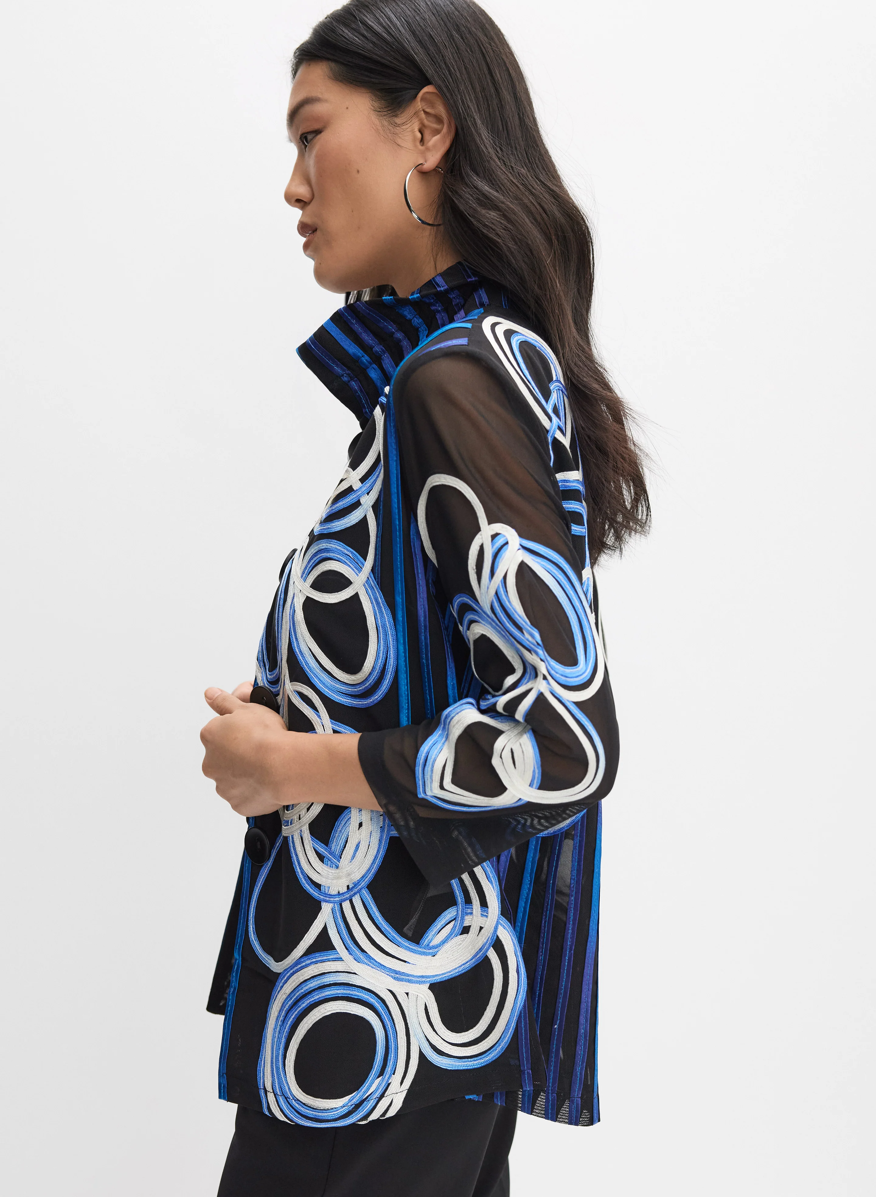 Joseph Ribkoff - Pattern Button Jacket - Image 5