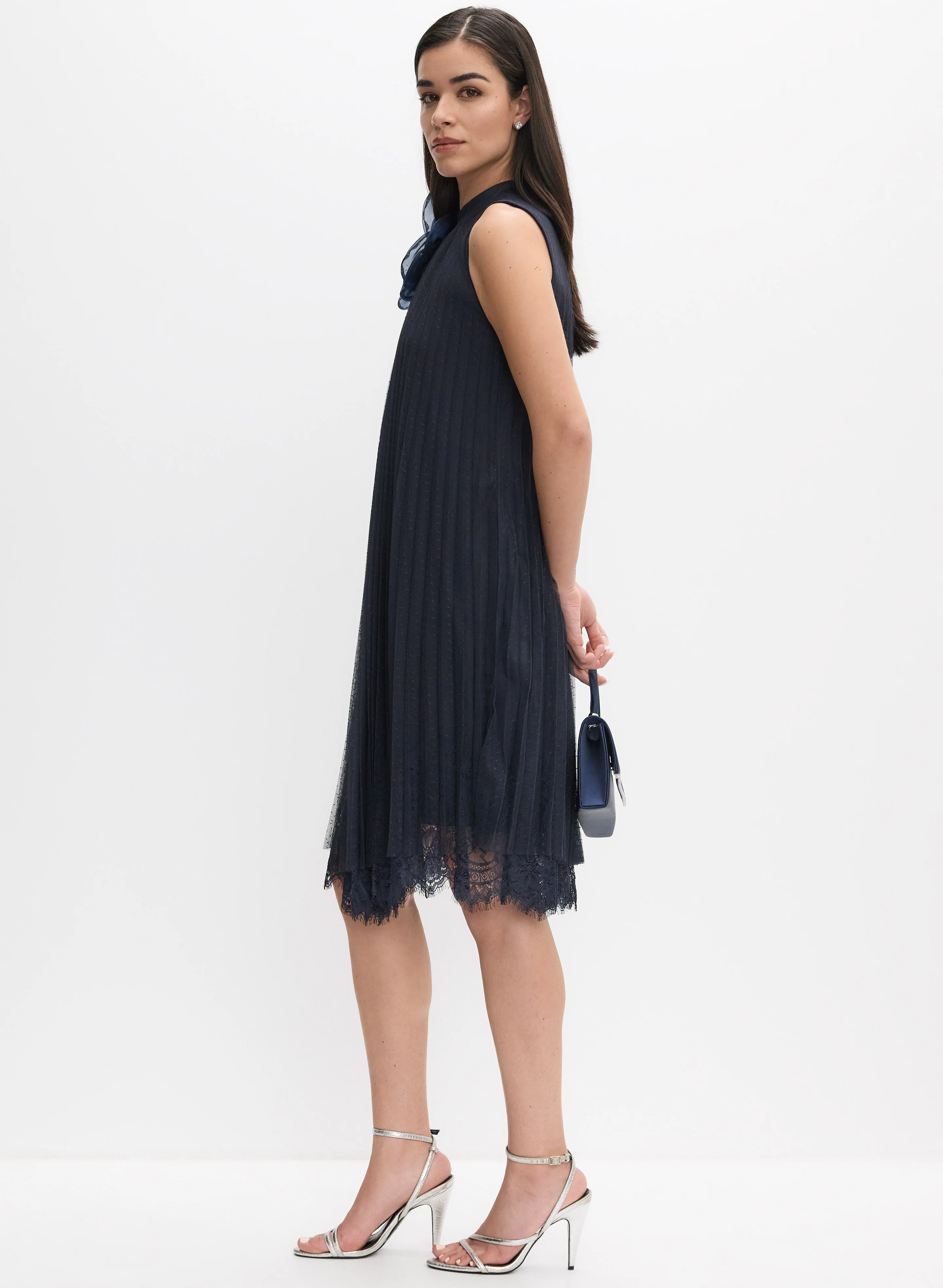 Joseph Ribkoff - Pleated Chiffon Dress - Image 3
