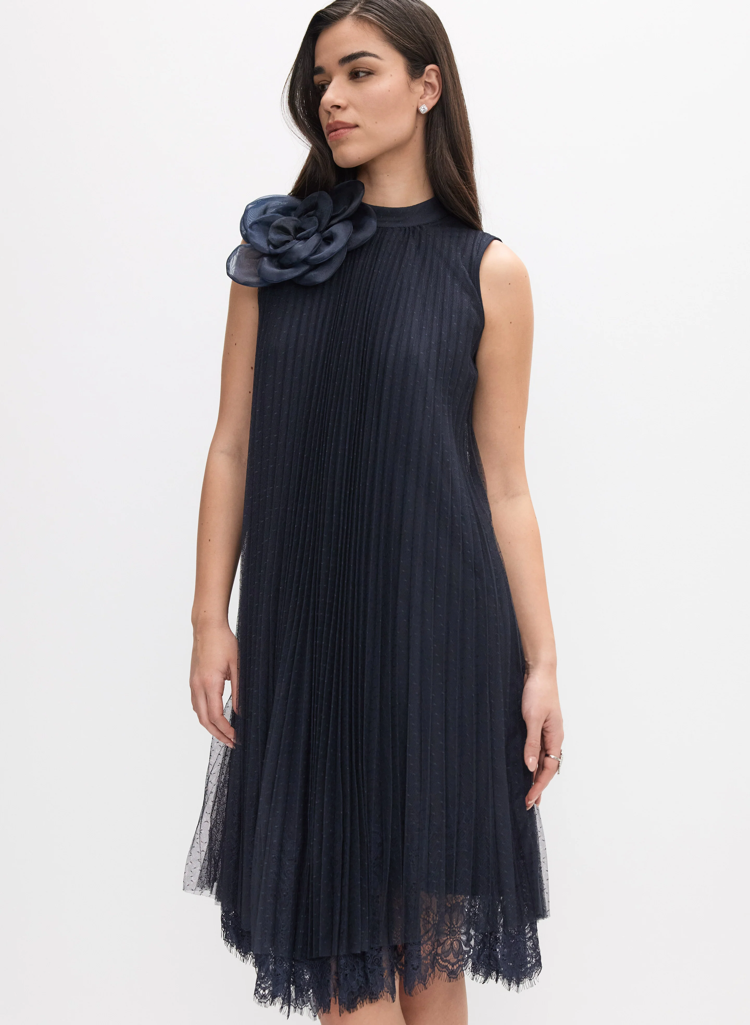 Joseph Ribkoff - Pleated Chiffon Dress - Image 4