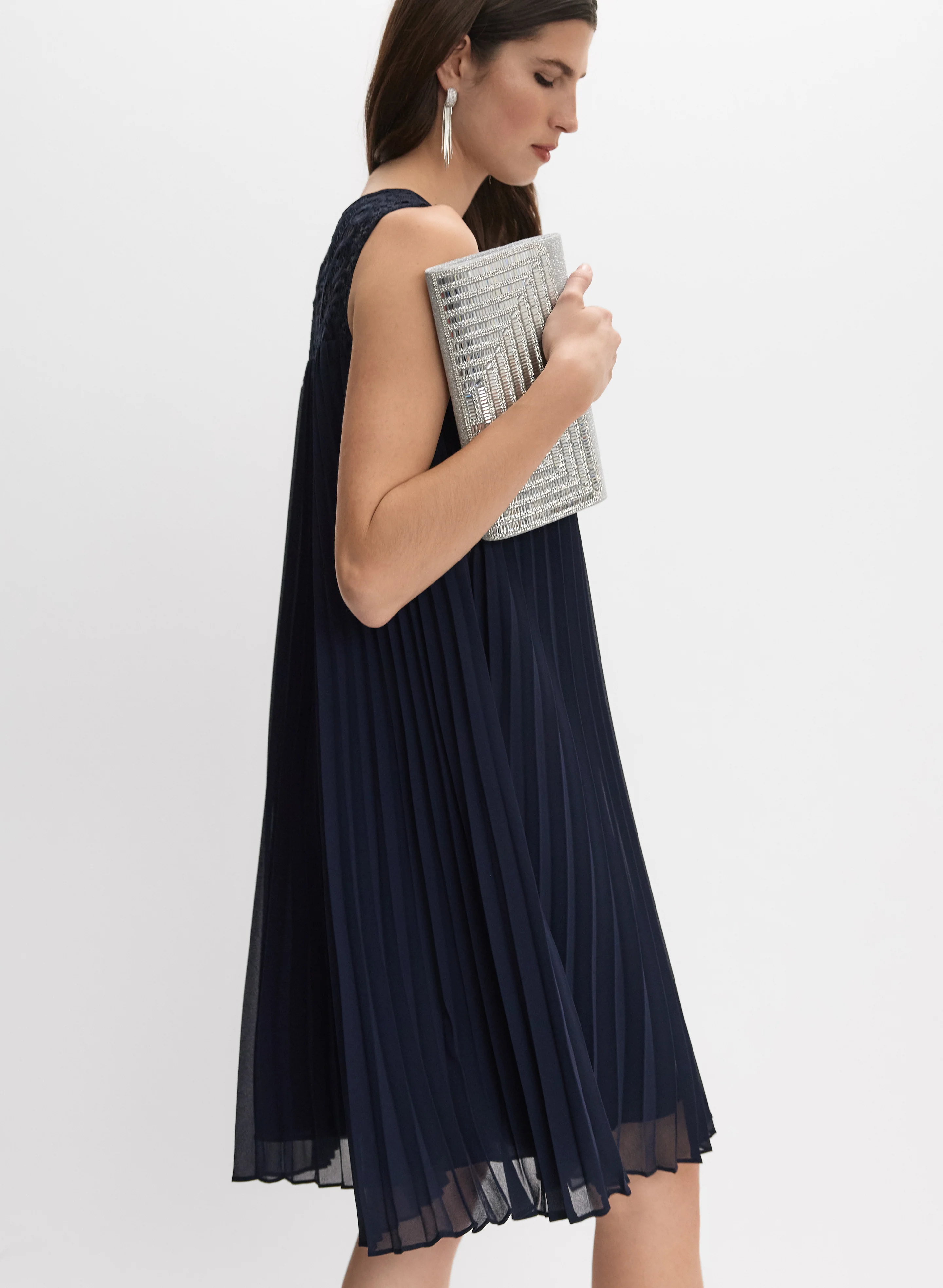Joseph Ribkoff - Pleated Chiffon Dress - Image 3