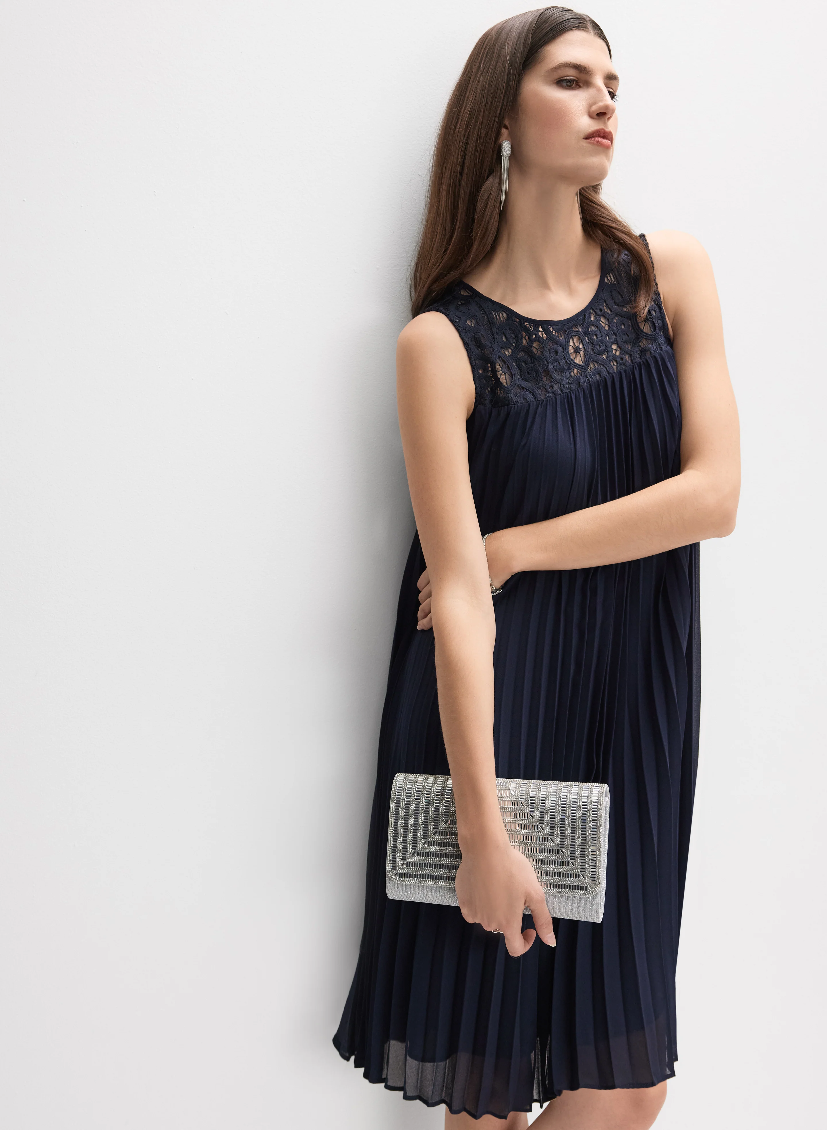 Joseph Ribkoff - Pleated Chiffon Dress - Image 5