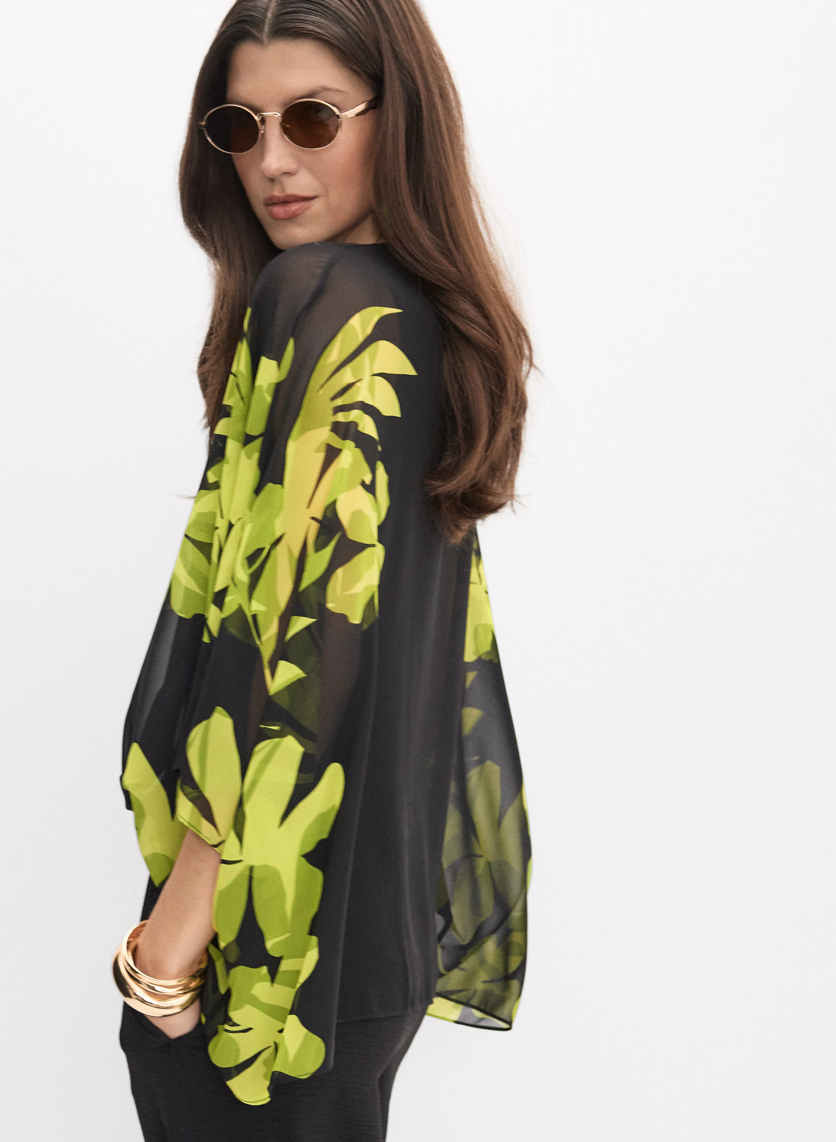 Joseph Ribkoff - Printed Poncho Blouse - Image 5