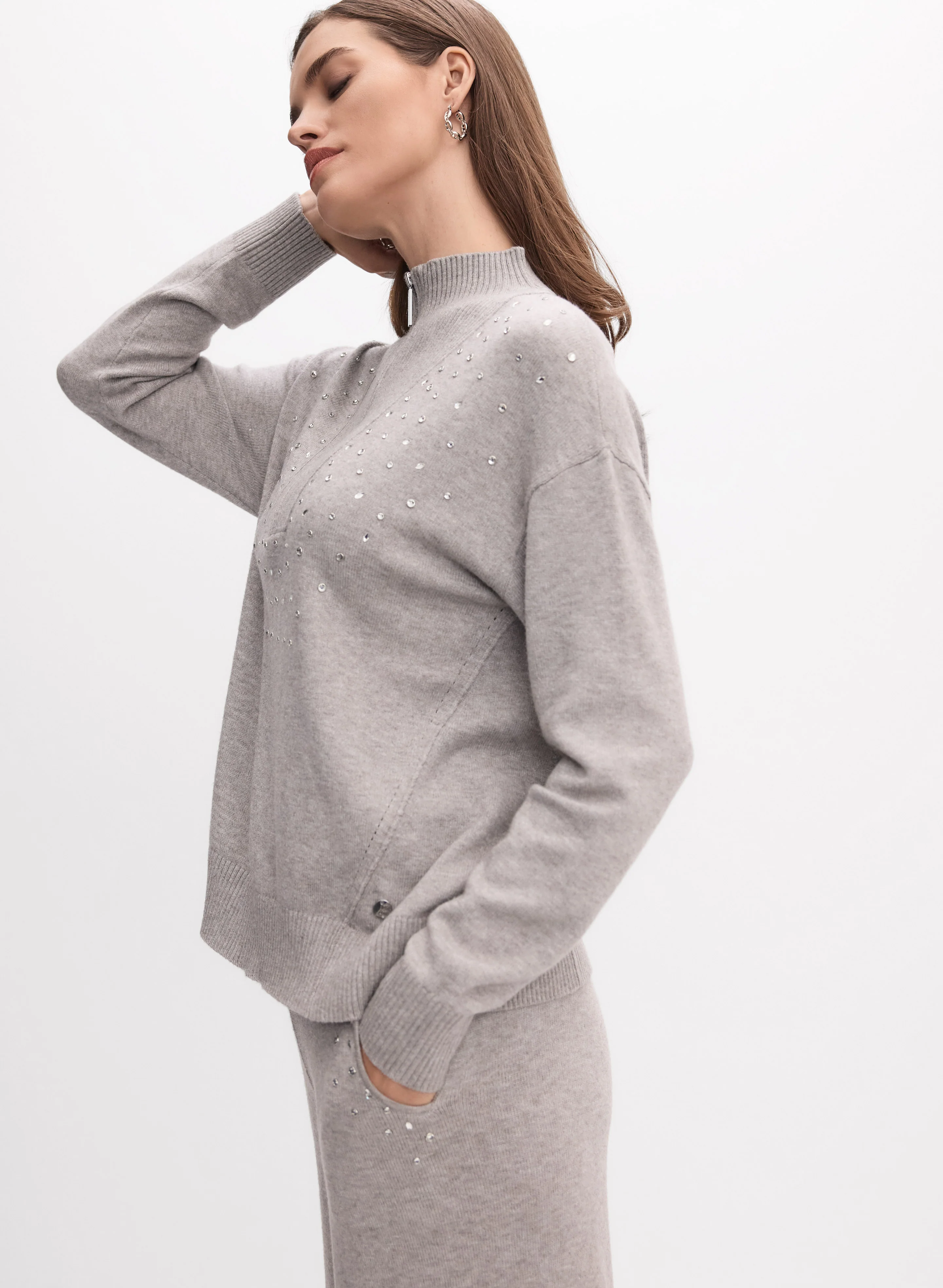 Joseph Ribkoff - Rhinestone Detail Pullover - Image 5