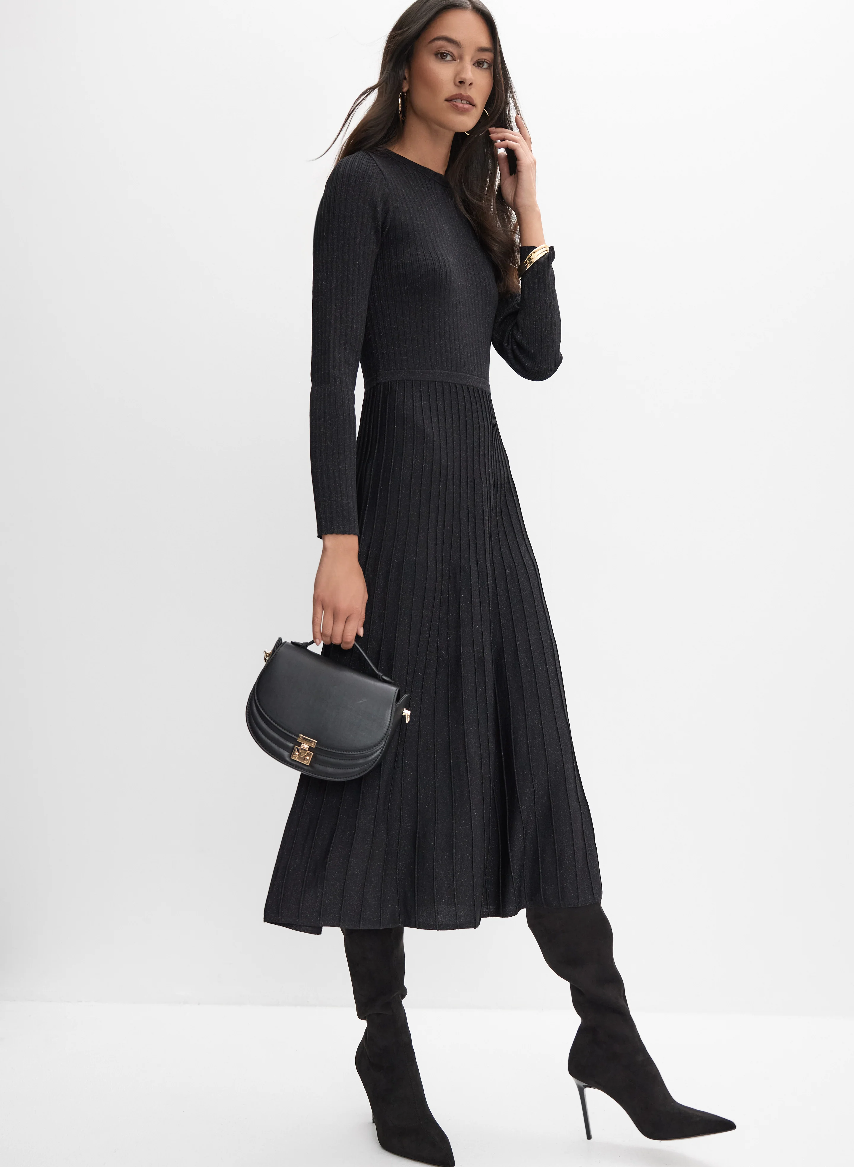 Joseph Ribkoff - Ribbed Knit Sweater Dress - Image 3