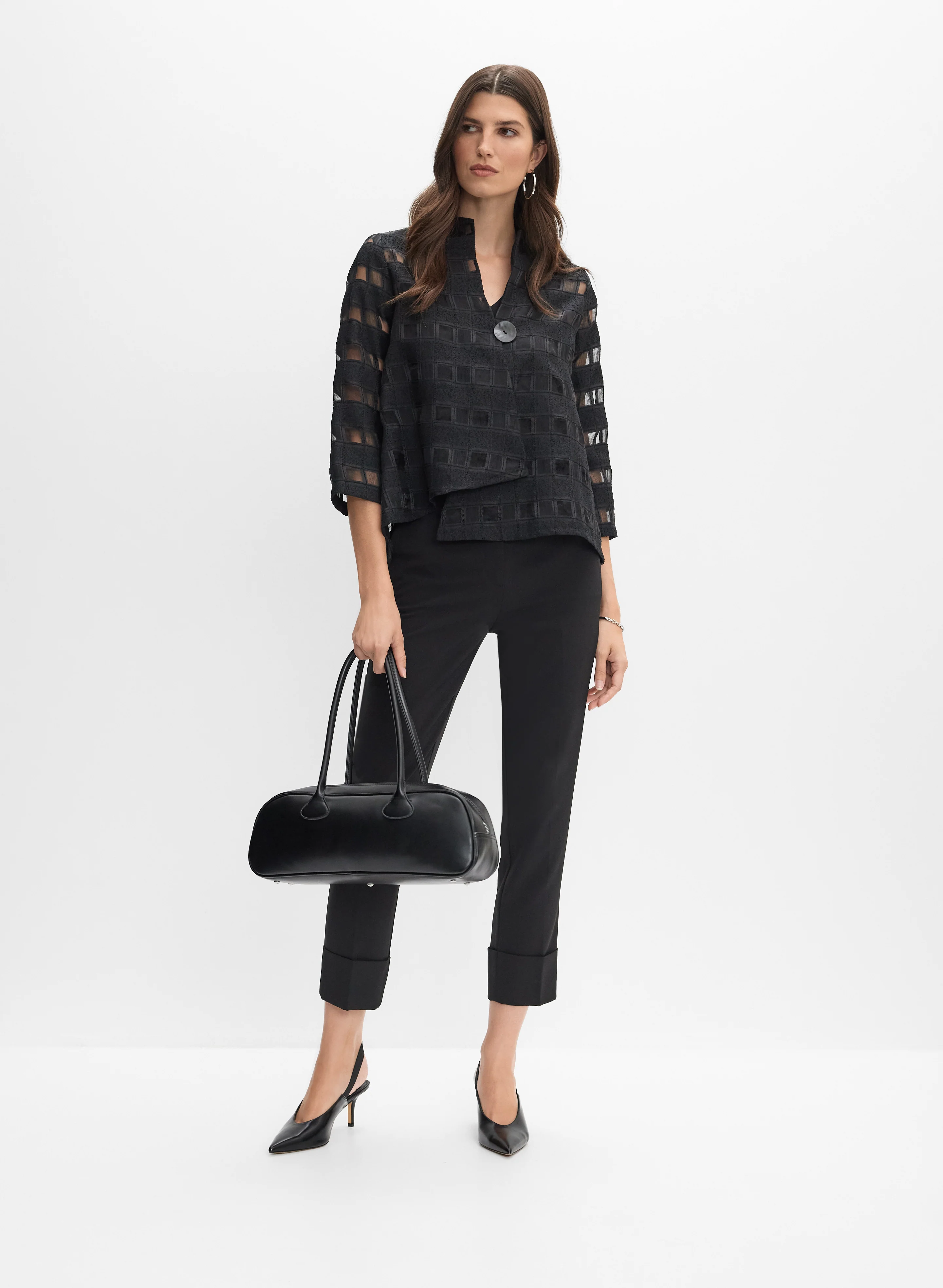 Joseph Ribkoff - Sheer Check Swing Jacket - Image 3