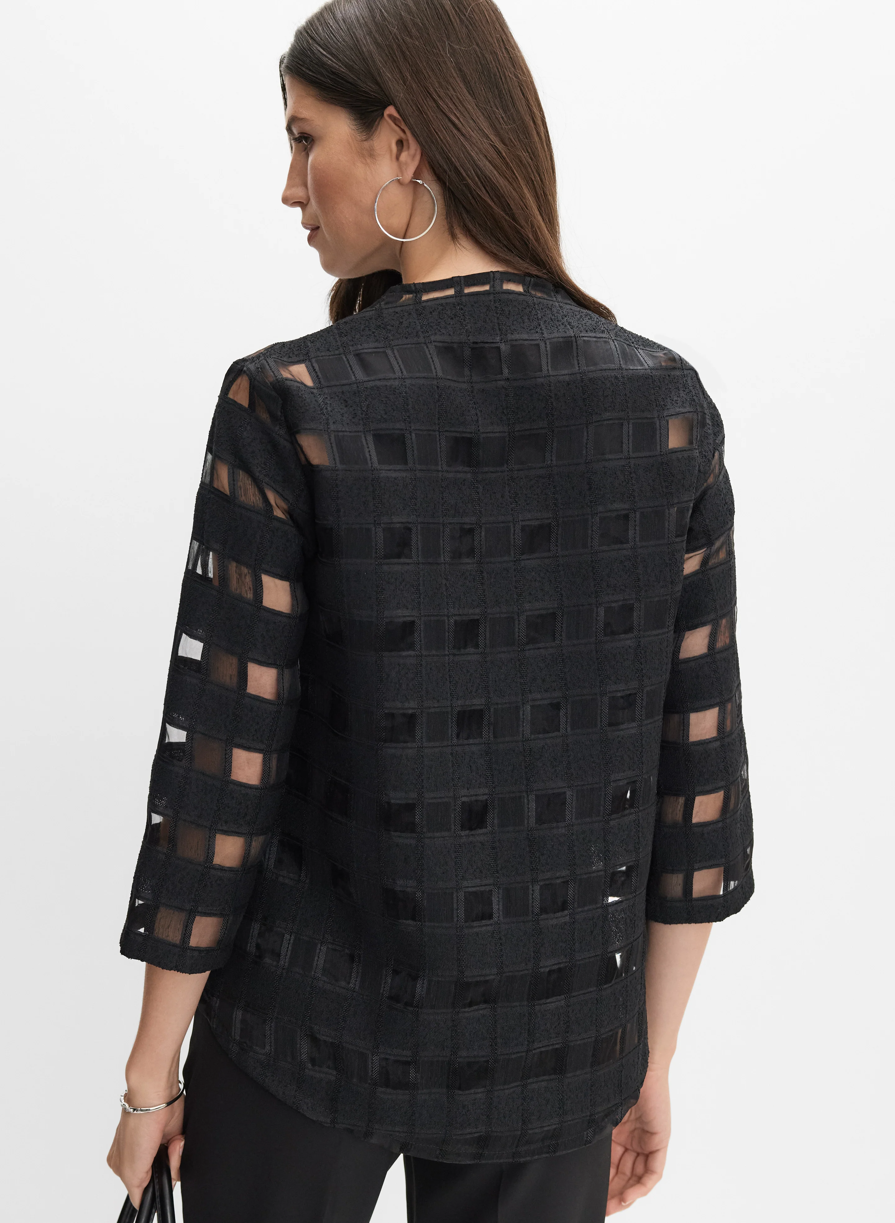 Joseph Ribkoff - Sheer Check Swing Jacket - Image 4