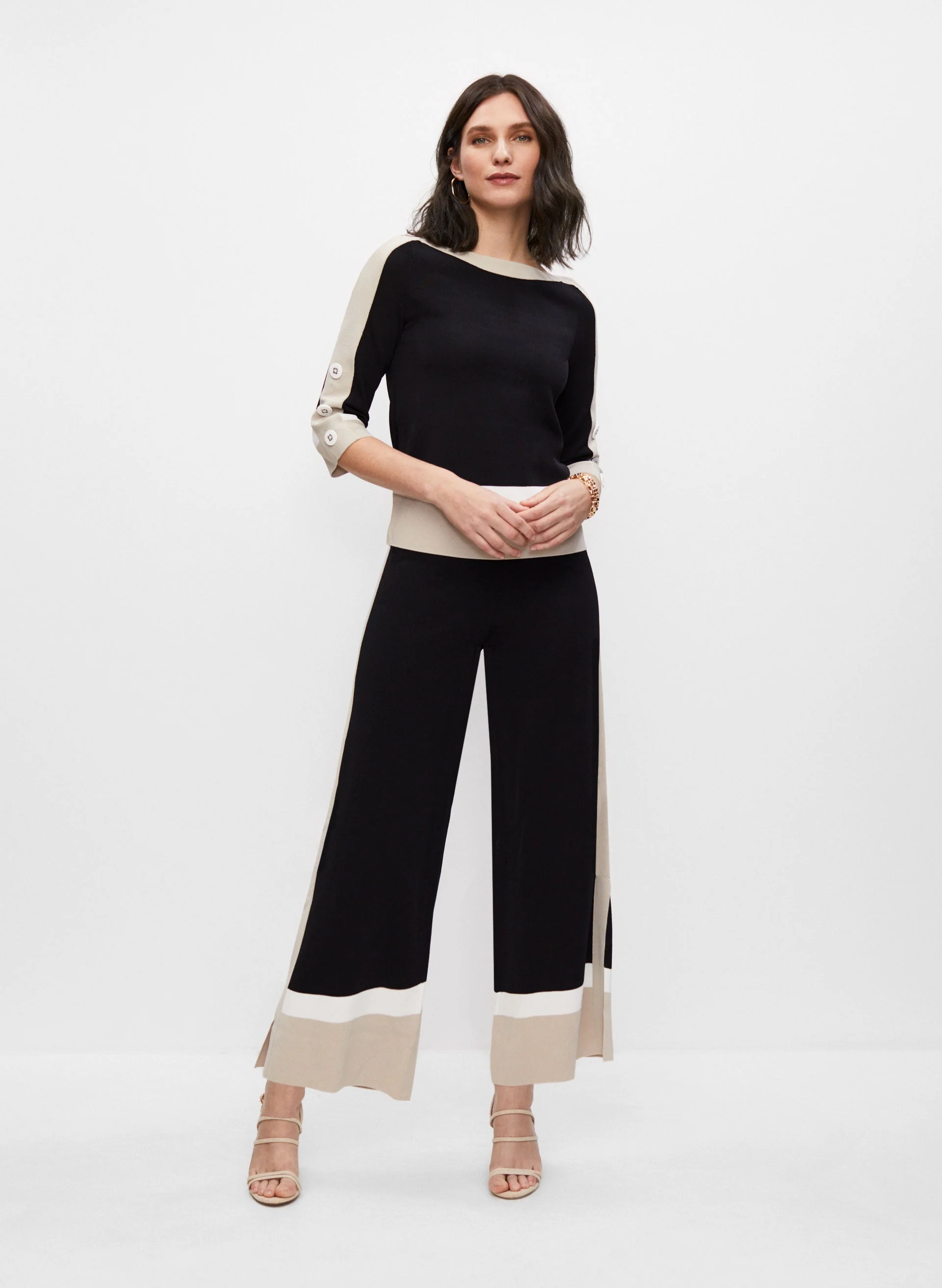 Joseph Ribkoff - Slit Detail Gaucho Pants - Image 3