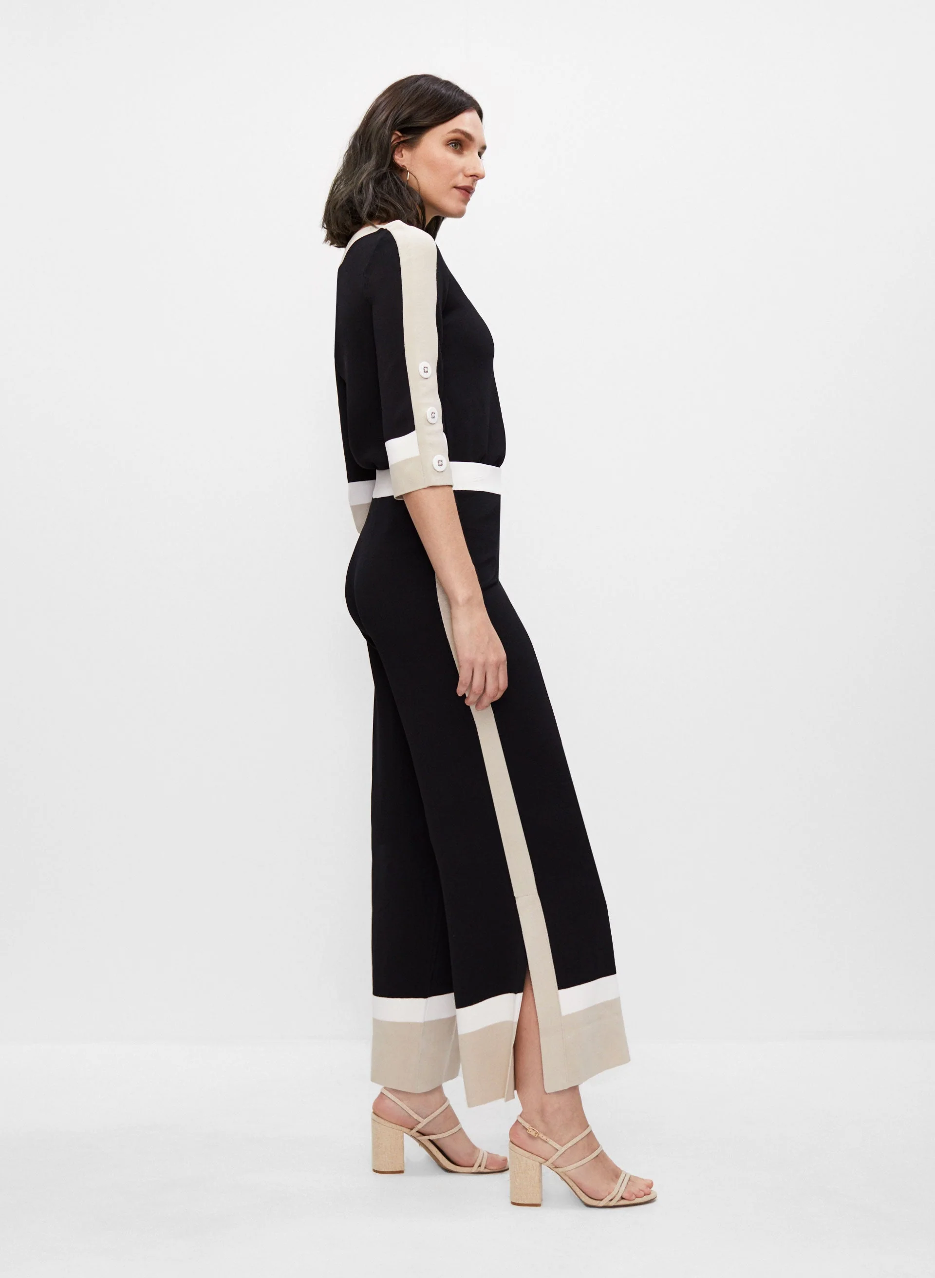 Joseph Ribkoff - Slit Detail Gaucho Pants - Image 5