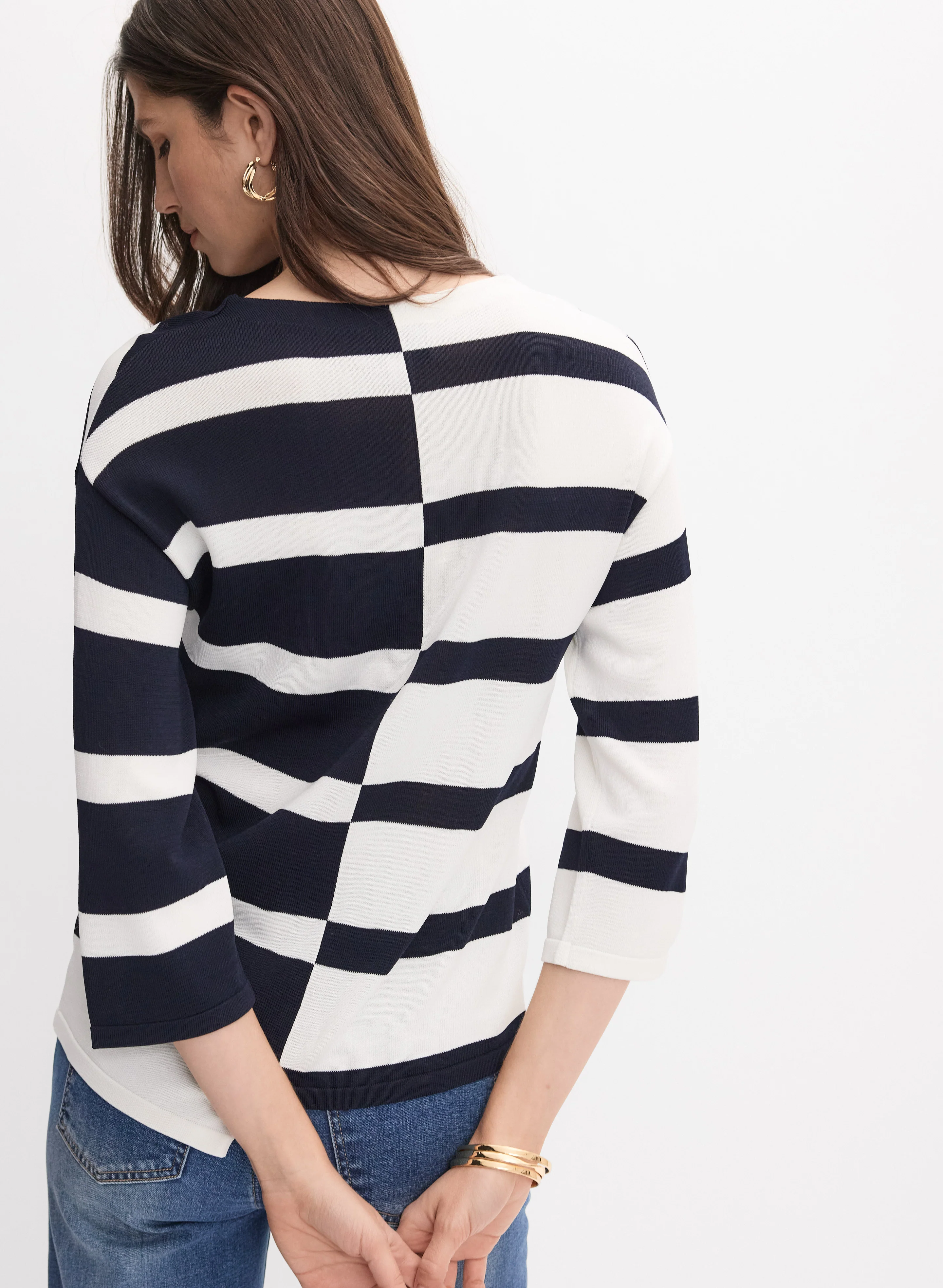 Joseph Ribkoff - Stripe Knit Sweater - Image 4