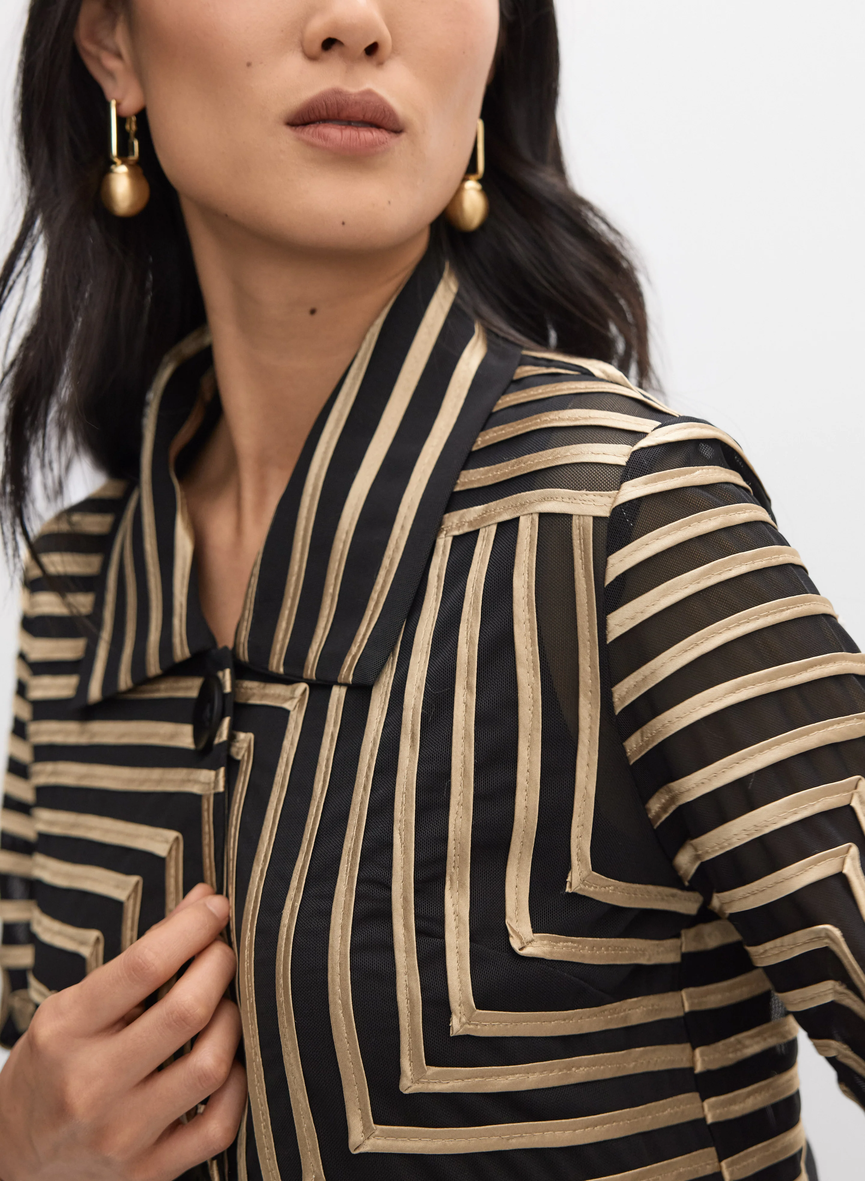 Joseph Ribkoff - Stripe Pattern Jacket - Image 2