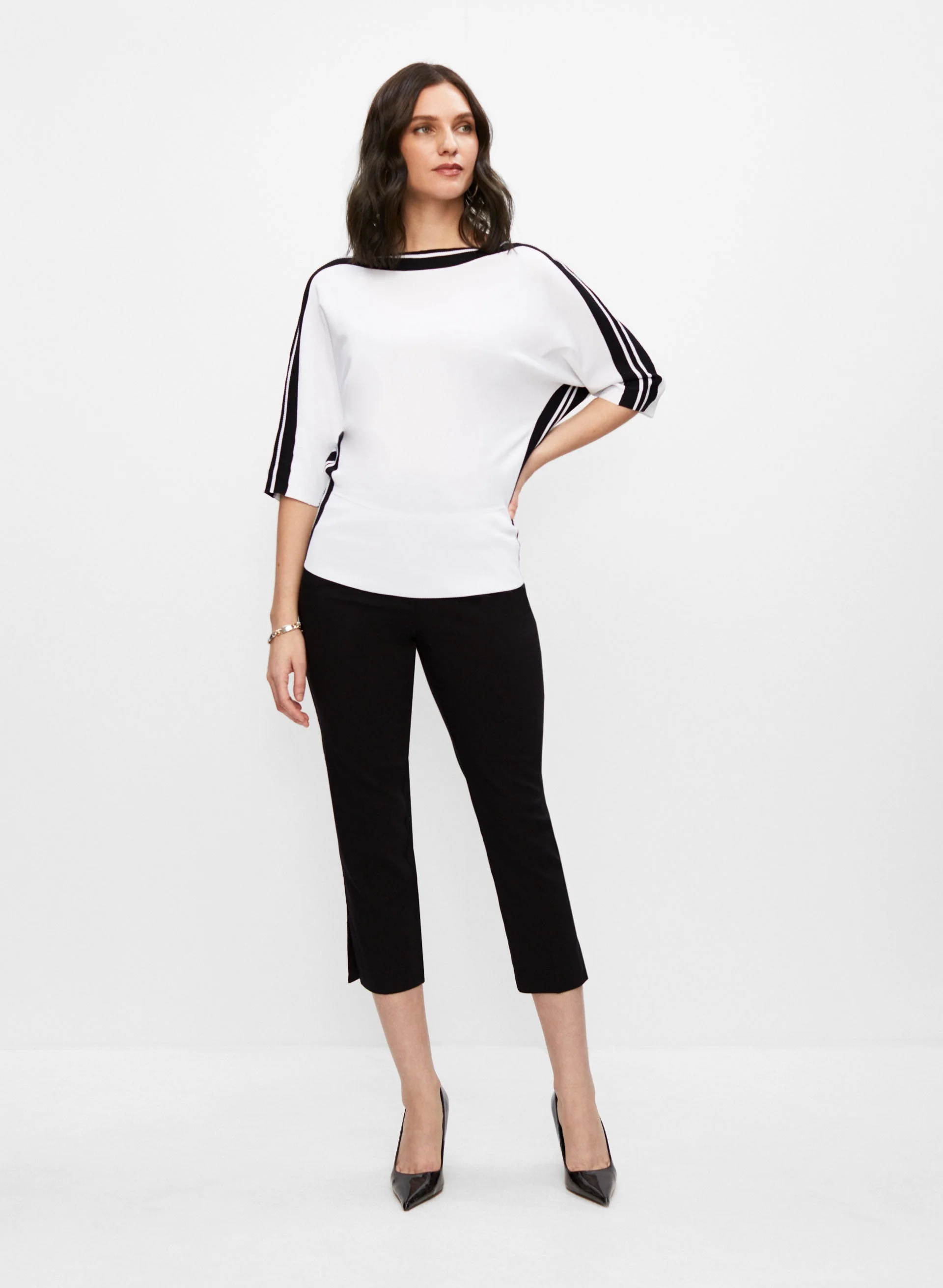 Joseph Ribkoff - Stripe Trim Sweater - Image 3