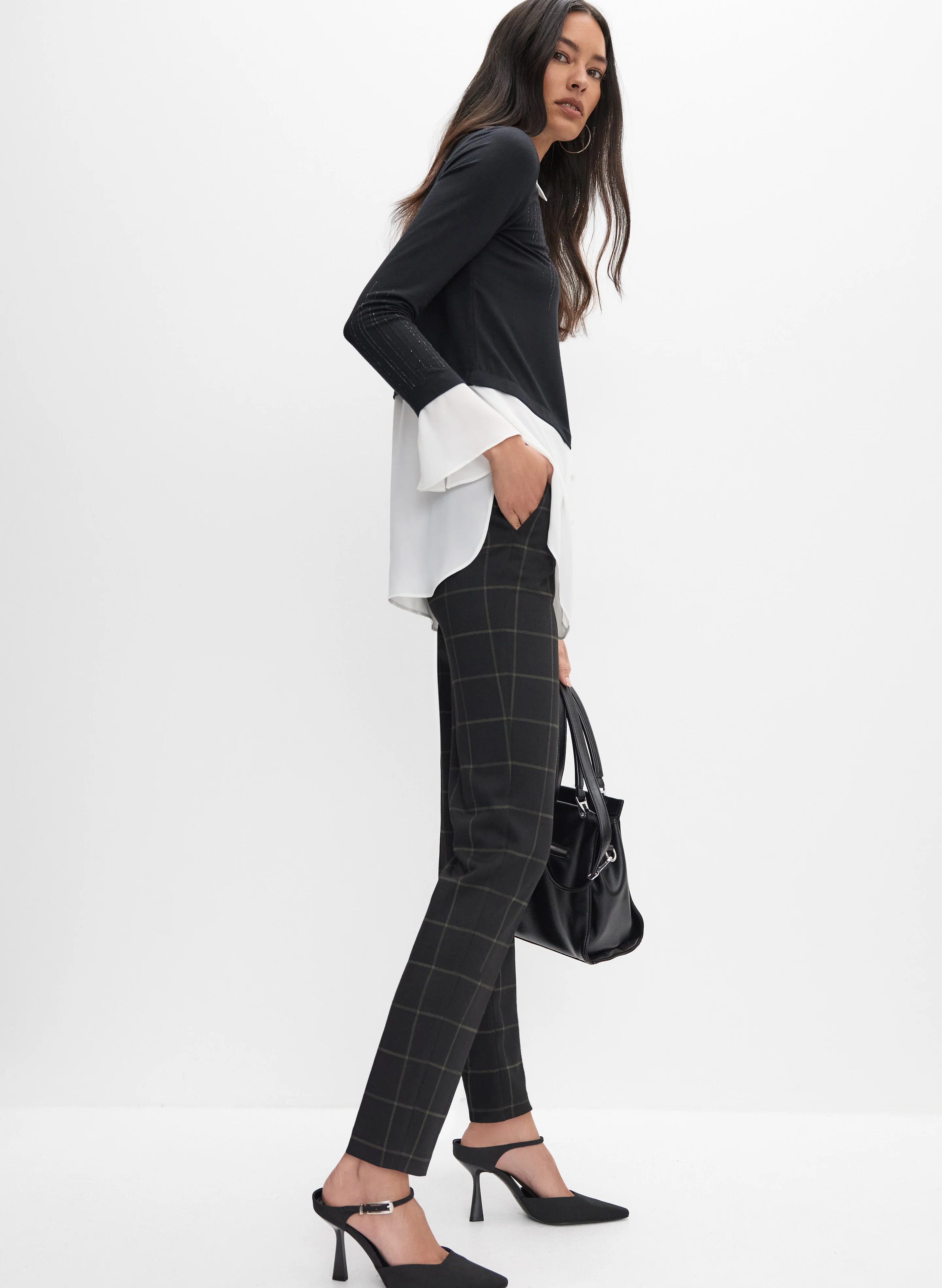 Juliette Check Slim-Leg Pants - Image 5