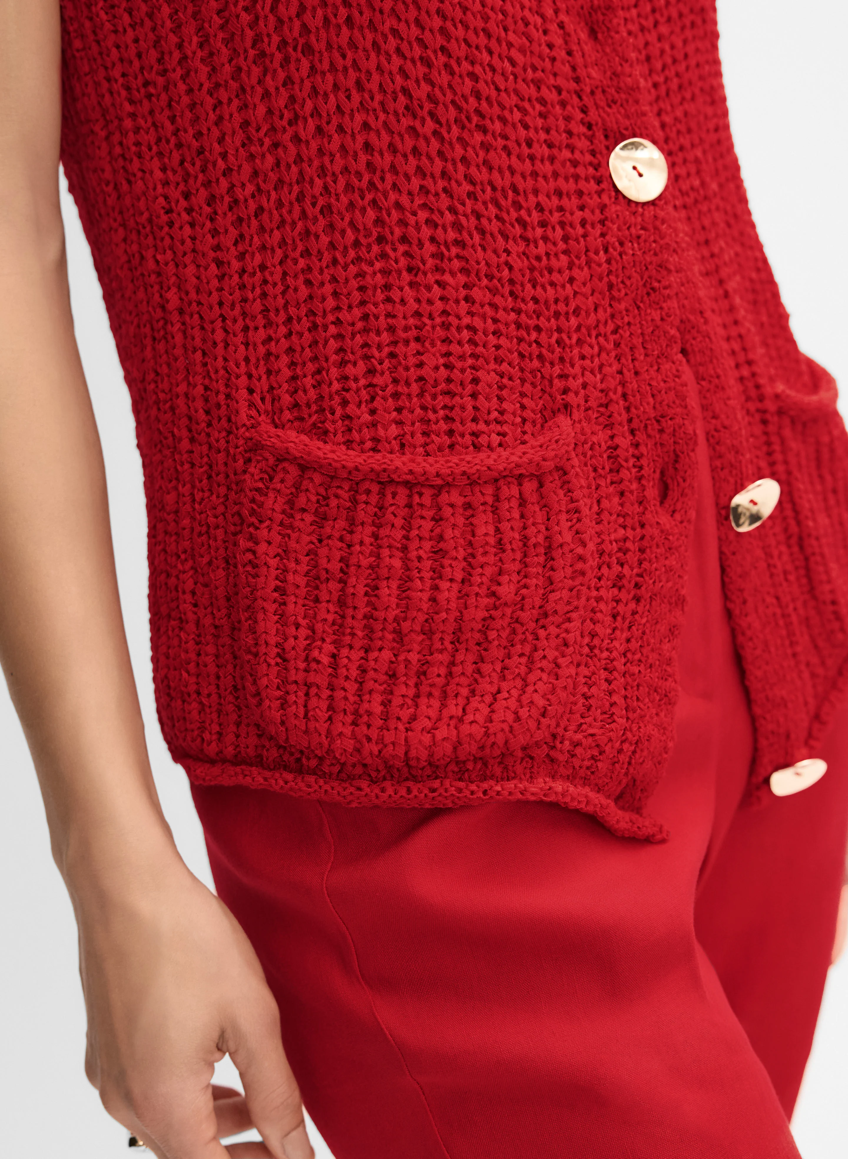 Knit Button-Down Vest - Image 3