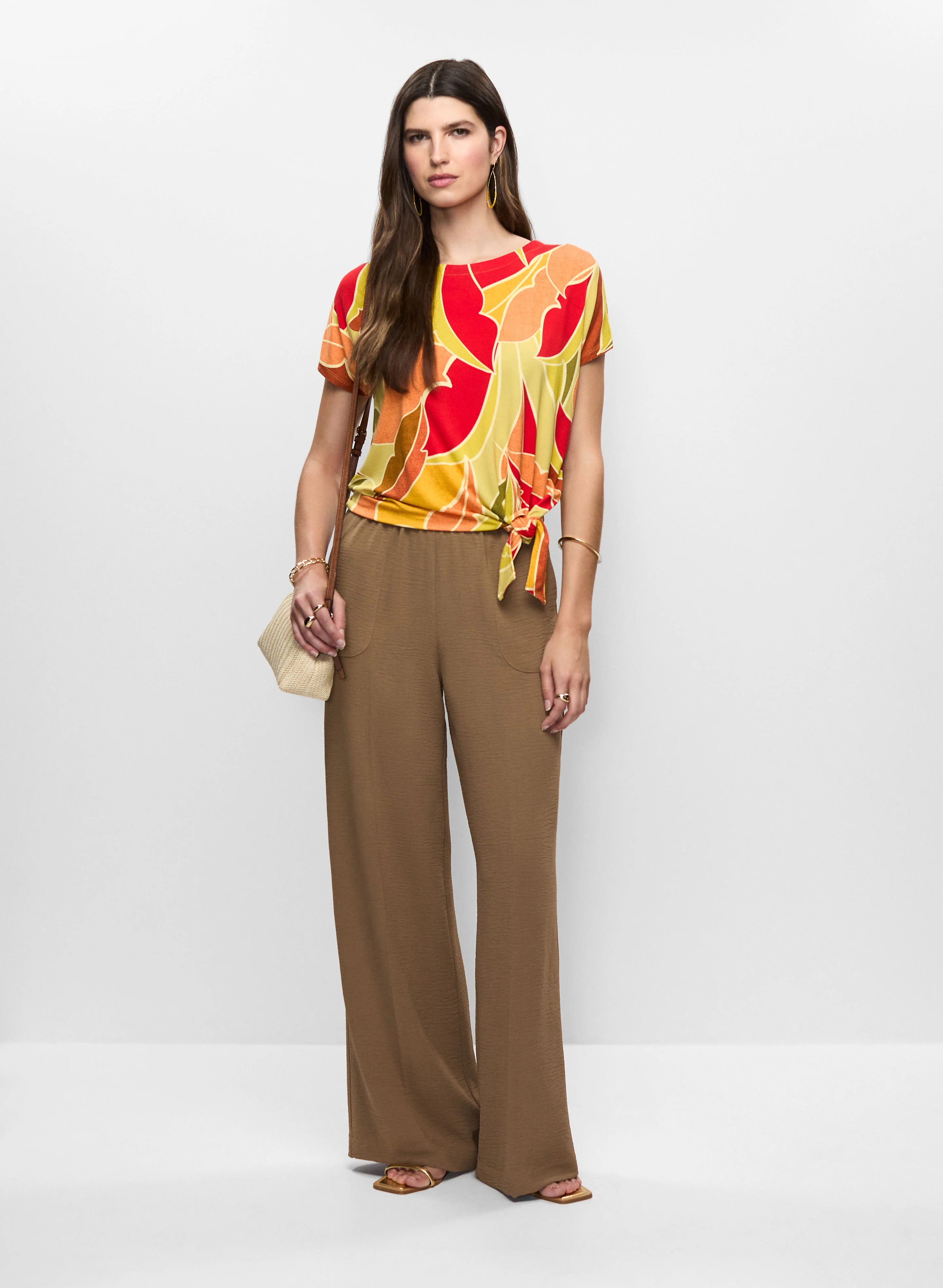Knotted Leaf Print T-Shirt - Image 3