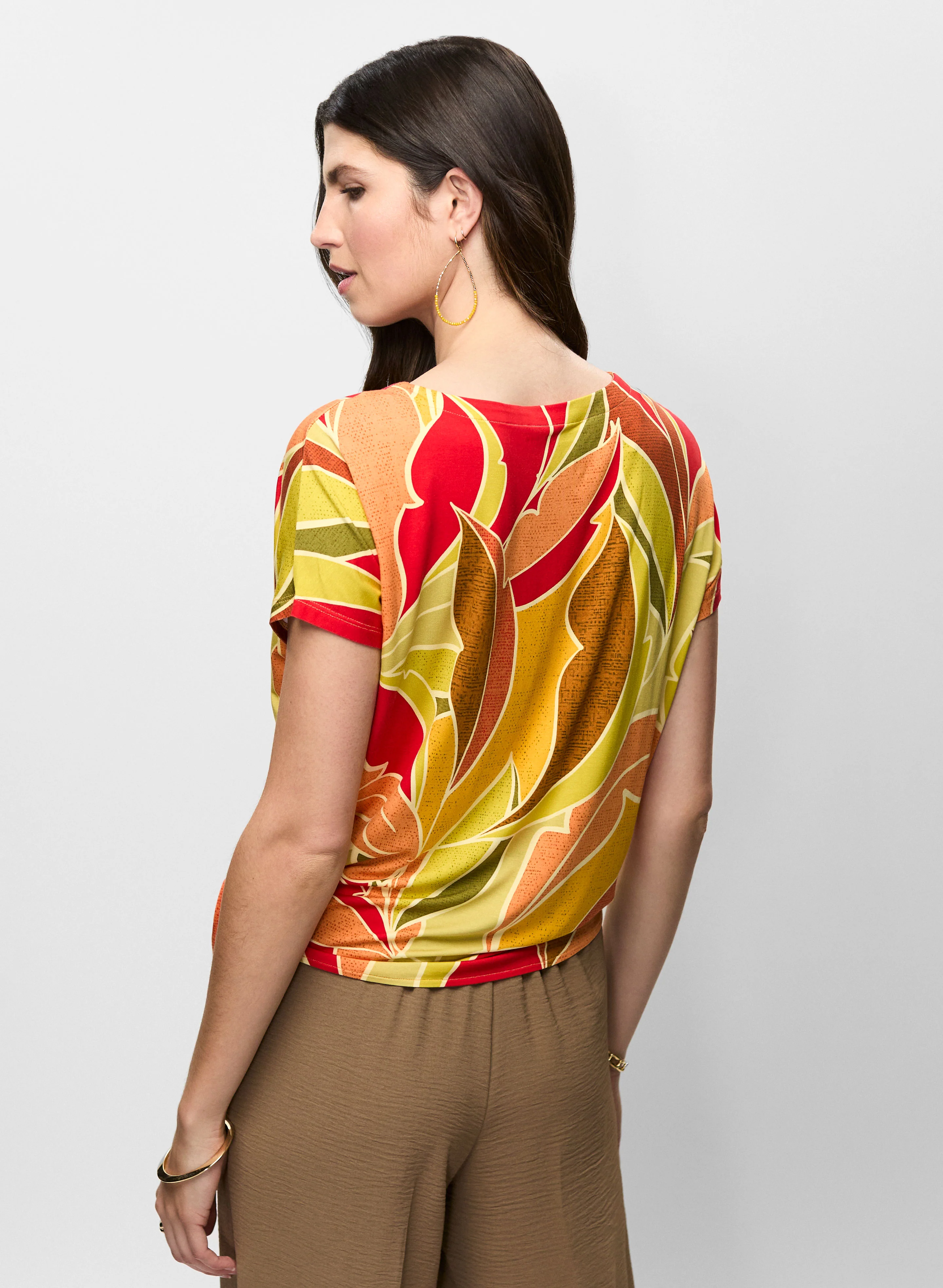 Knotted Leaf Print T-Shirt - Image 4