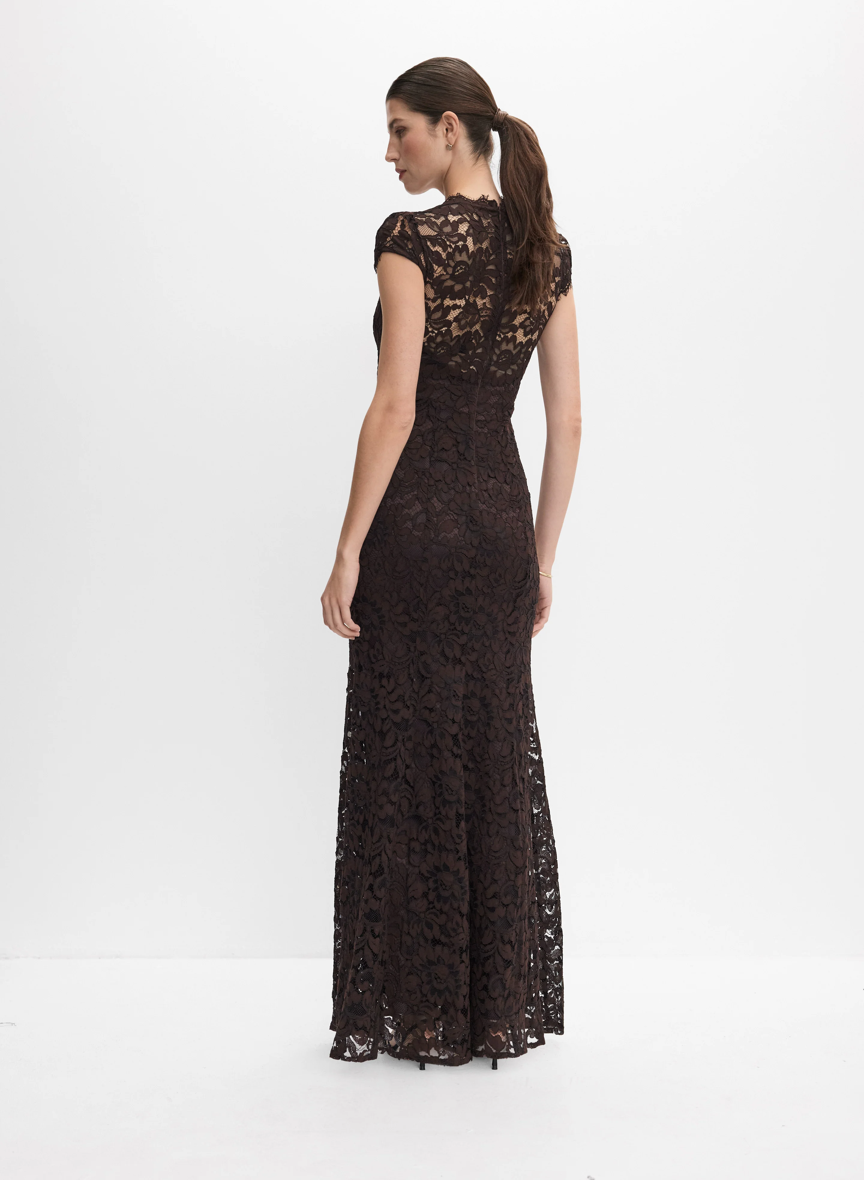 Lace Cap Sleeve Dress - Image 4