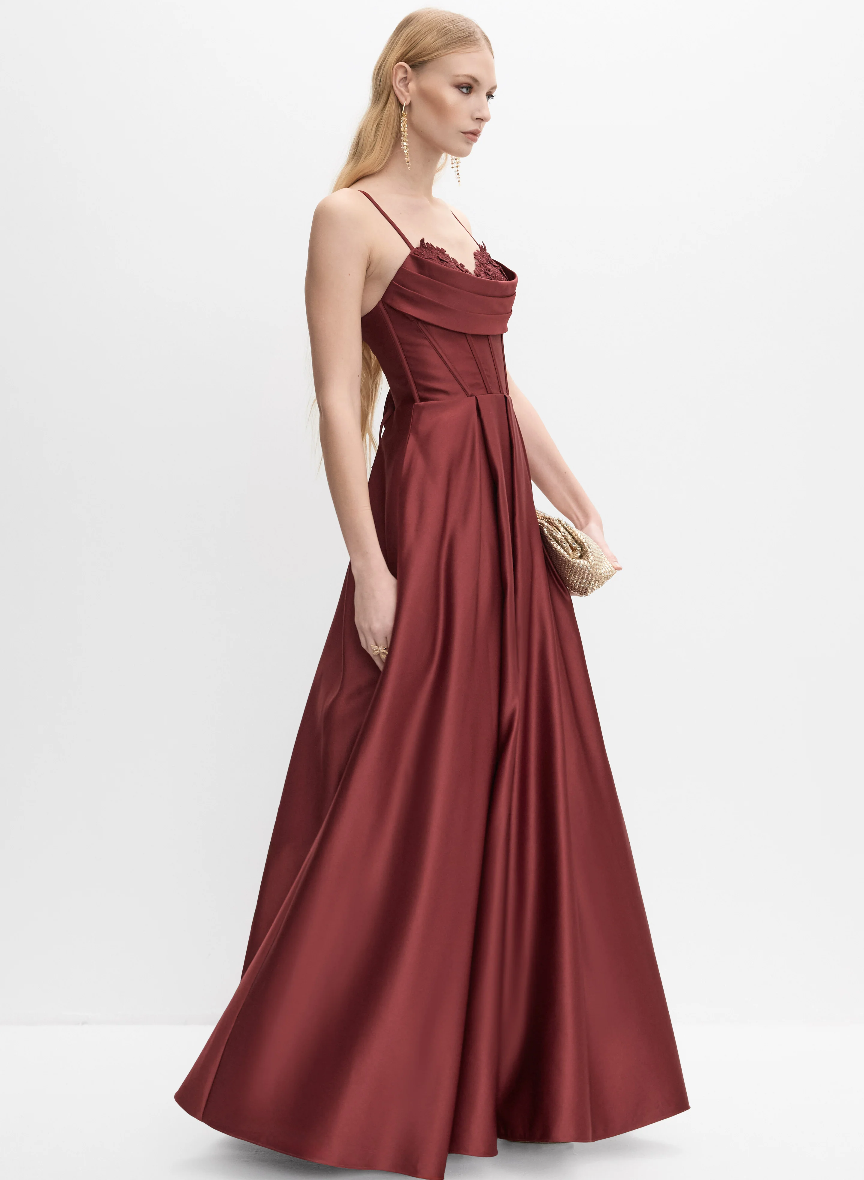 Lace Corset Satin Gown - Image 3