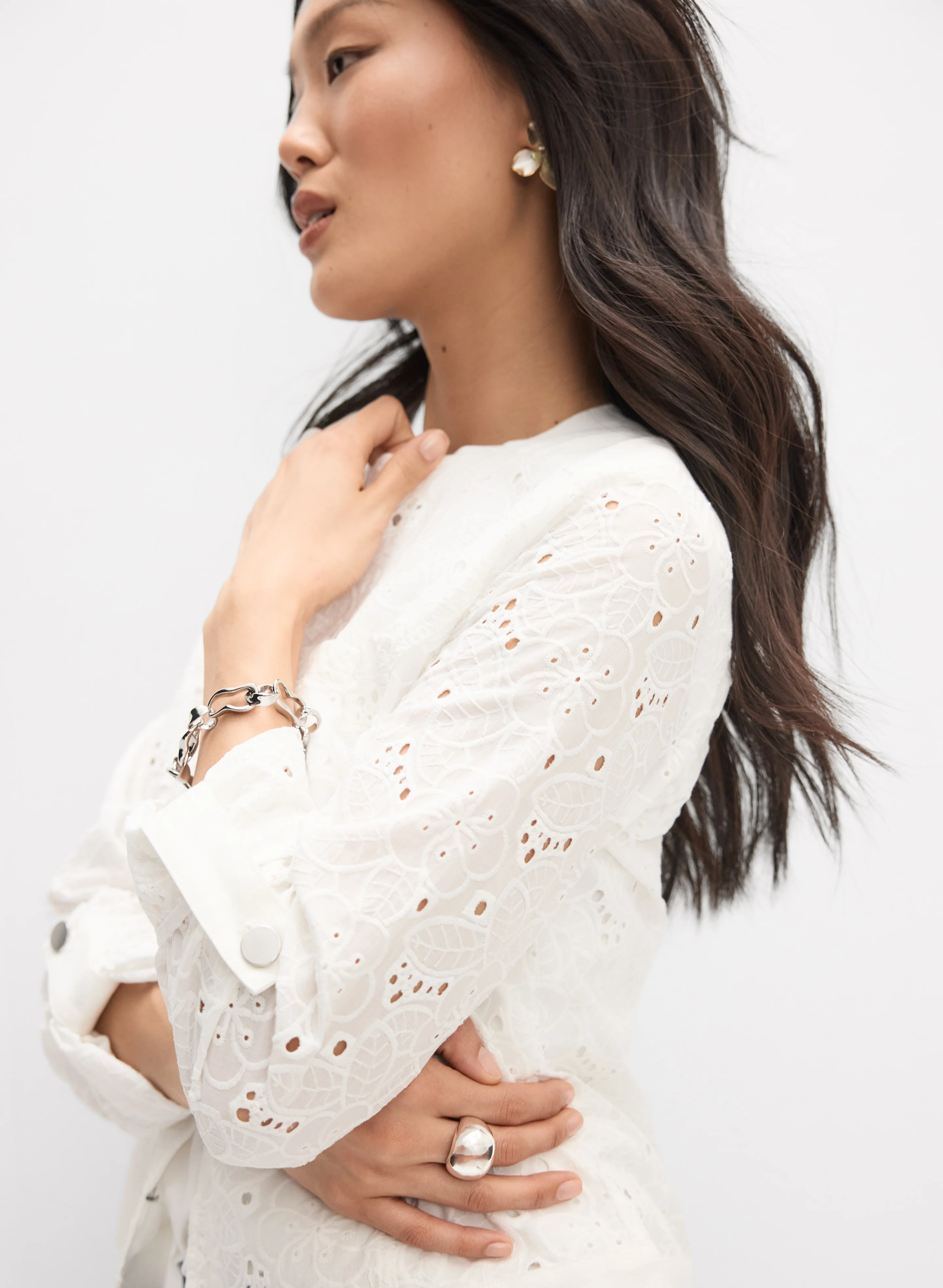 Lace Crew Neck Jacket - Image 2