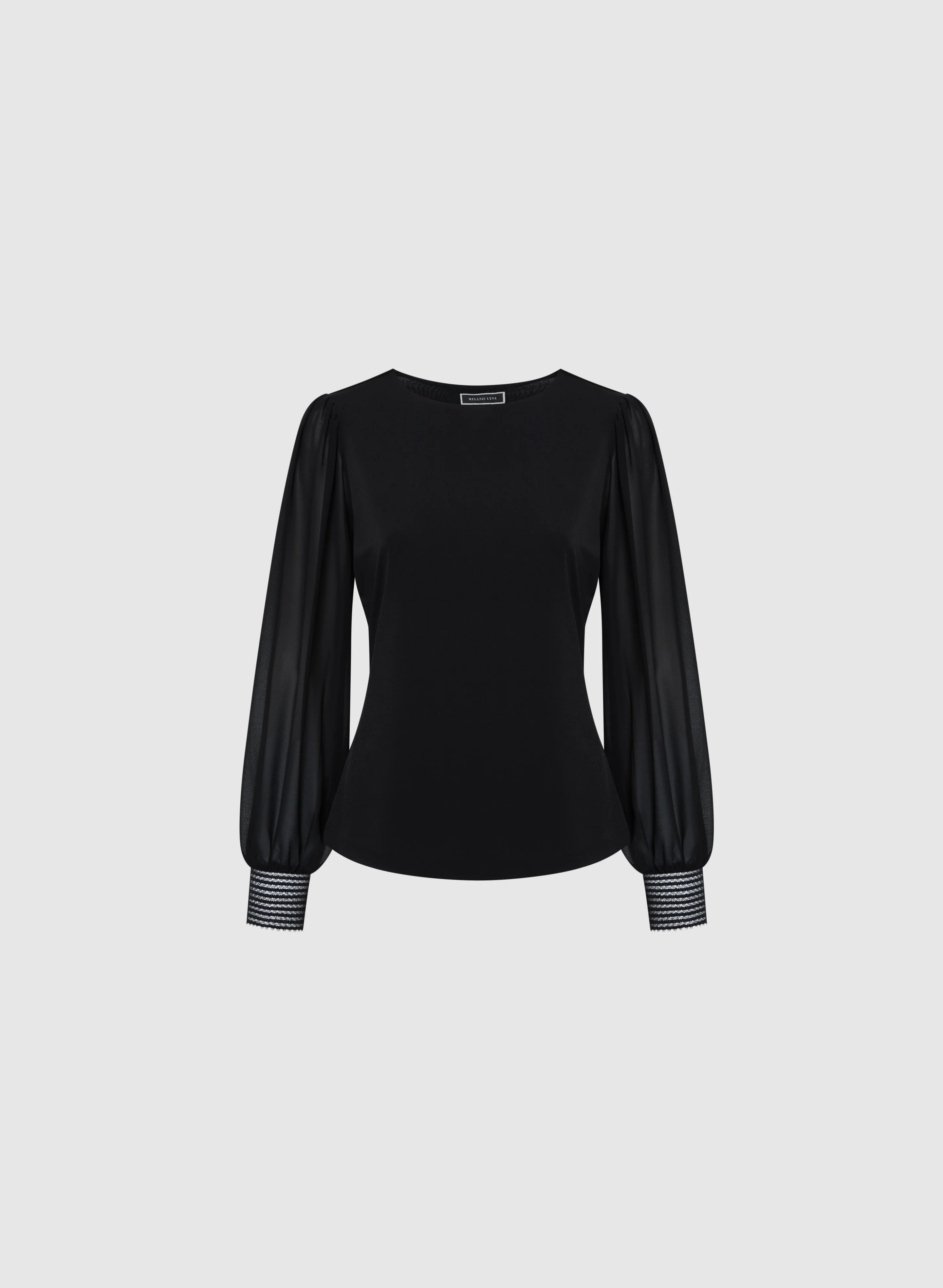 Lace Cuff Crew Neck Top - Image 6