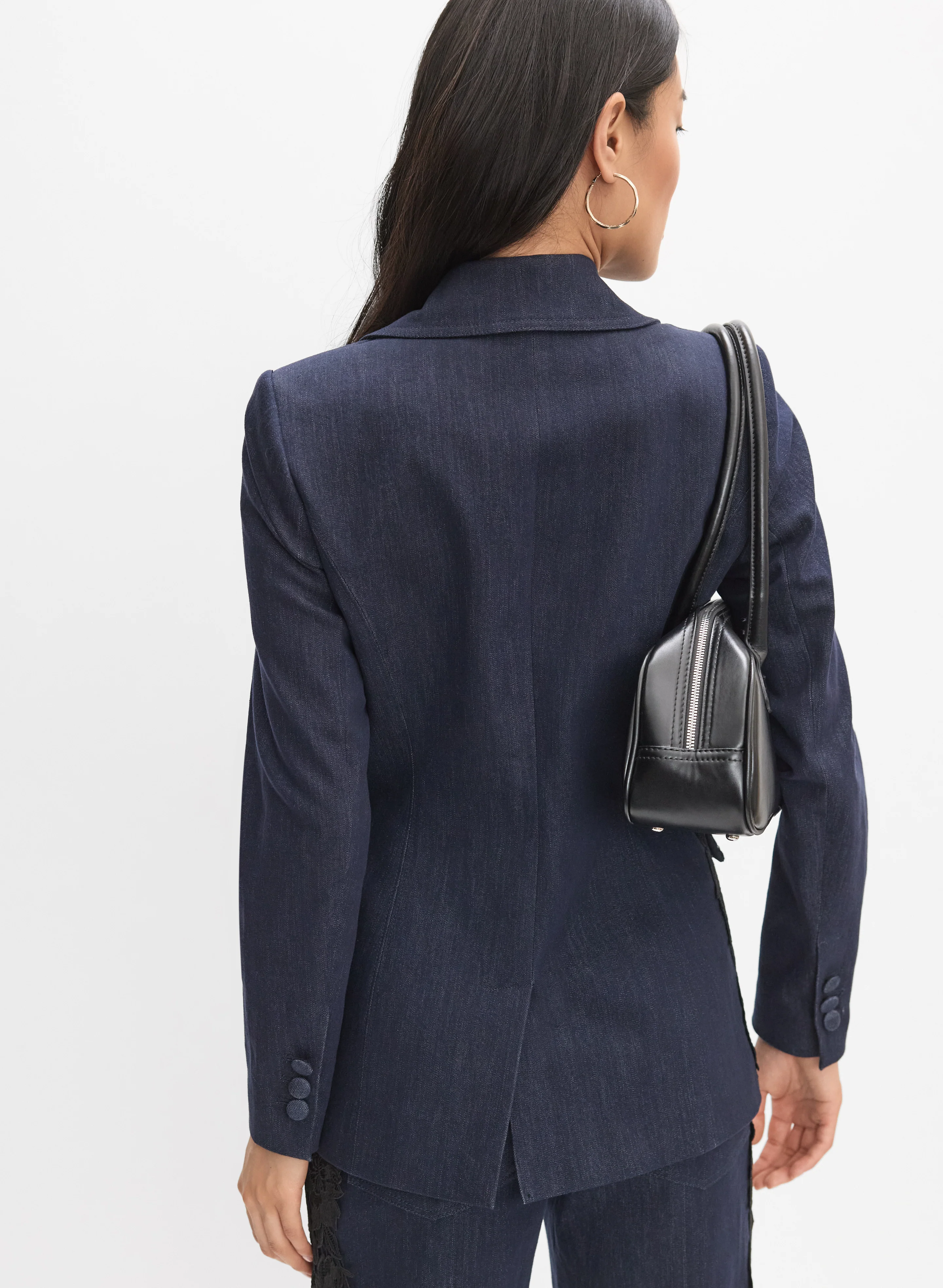 Lace Detail Denim Blazer - Image 4