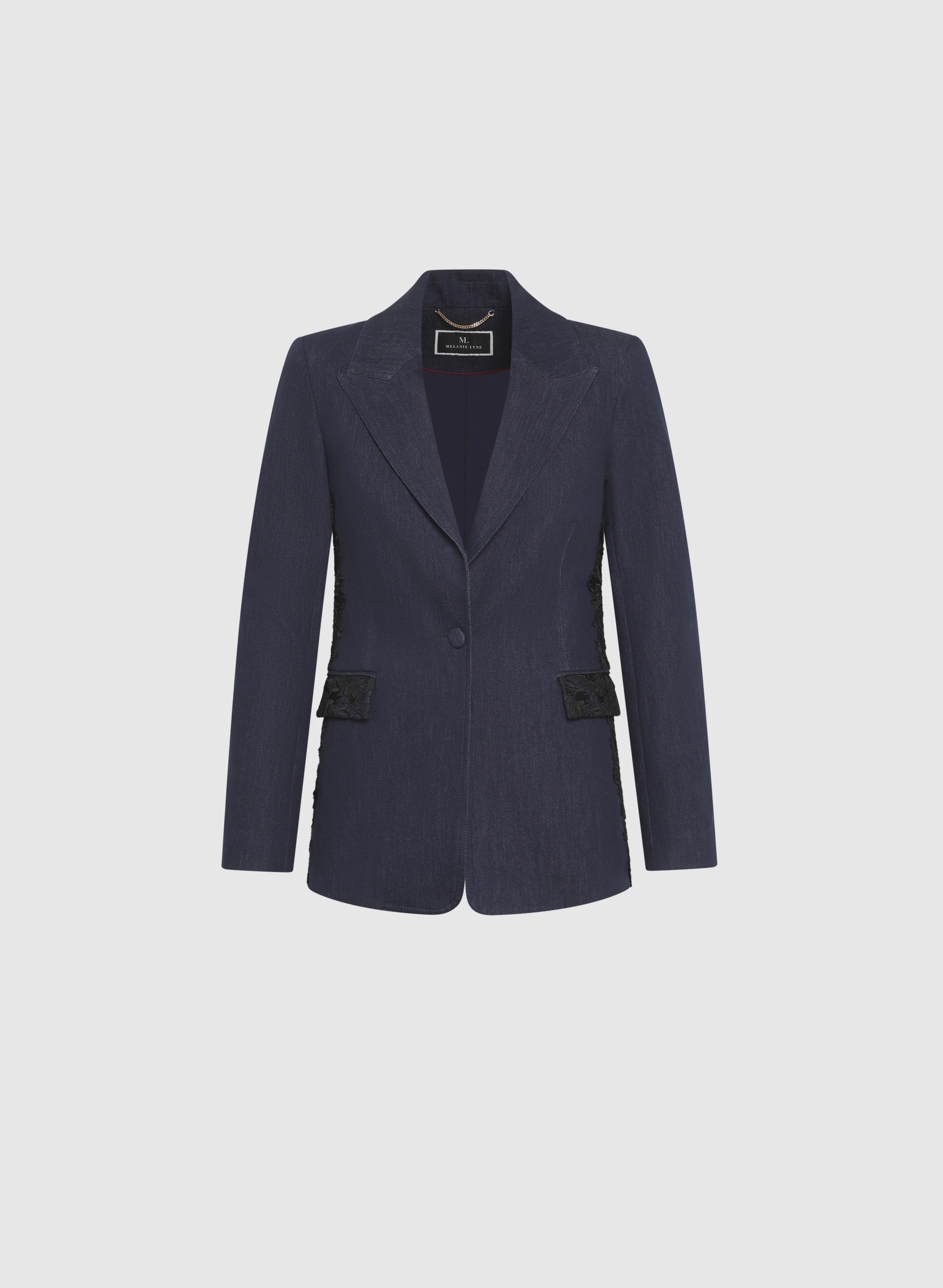 Lace Detail Denim Blazer - Image 5