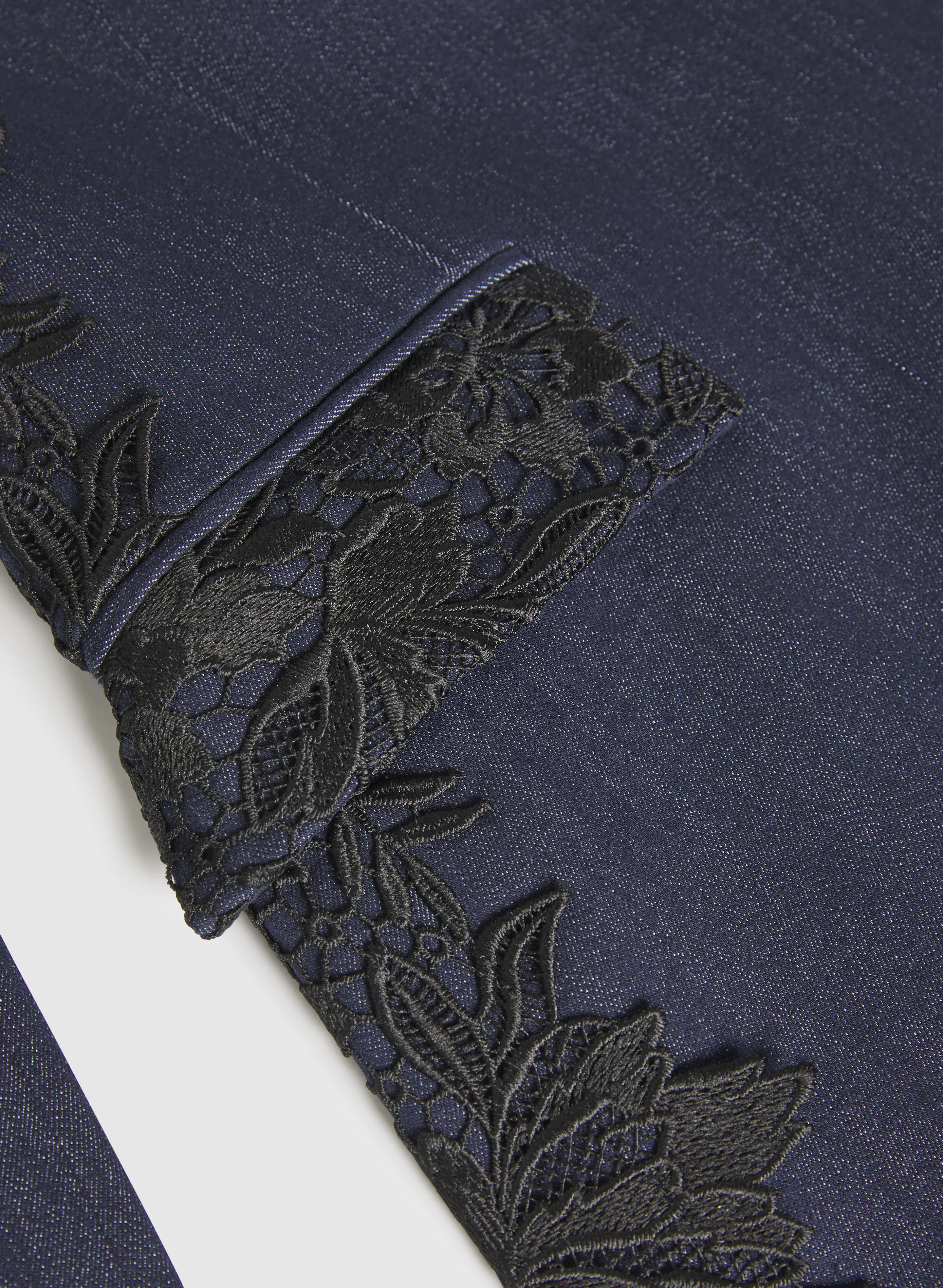 Lace Detail Denim Blazer - Image 6