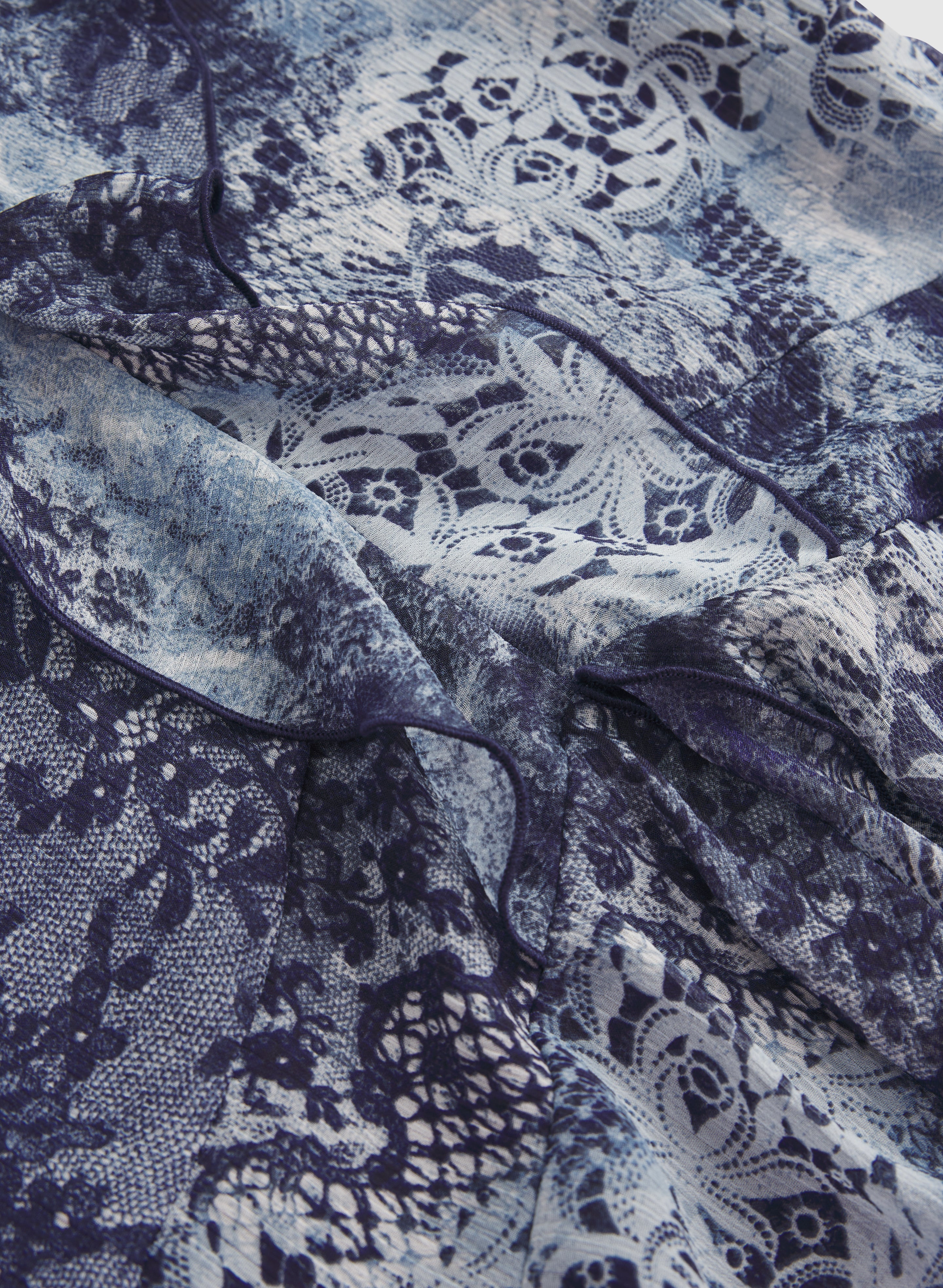 Lace Print Chiffon Blouse - Image 7
