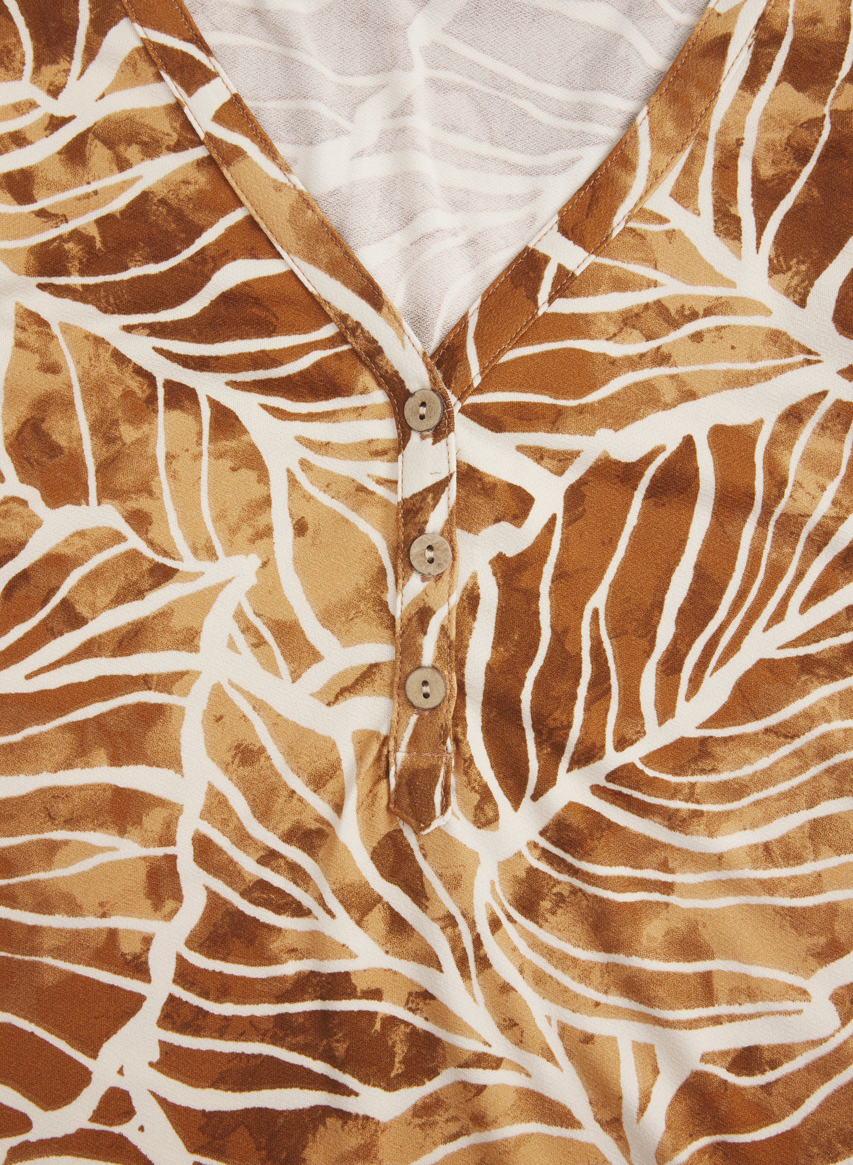 Leaf Print Flutter Sleeve Top - Image 7