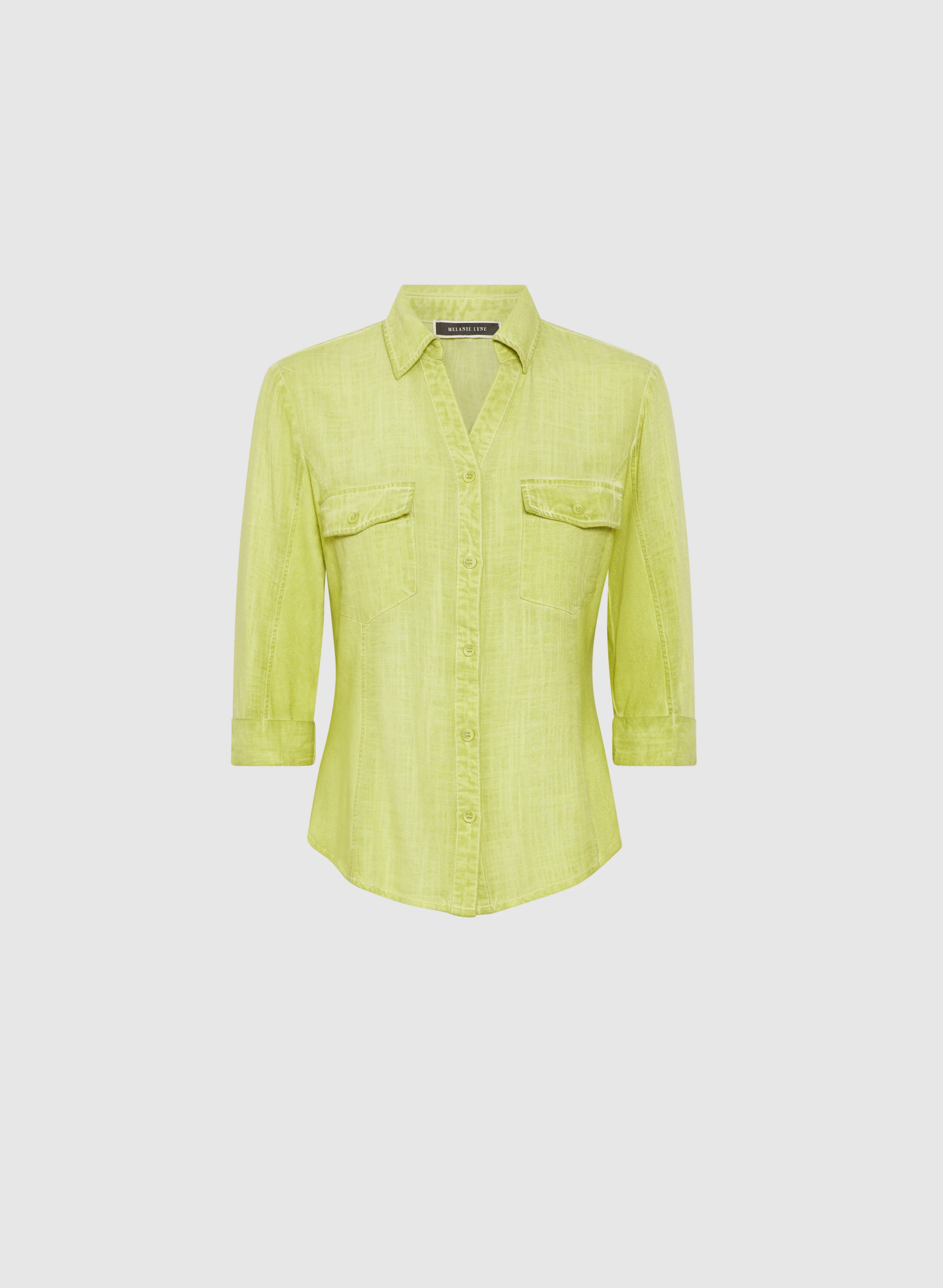 Linen-Blend Crosshatch Detail Blouse - Image 6