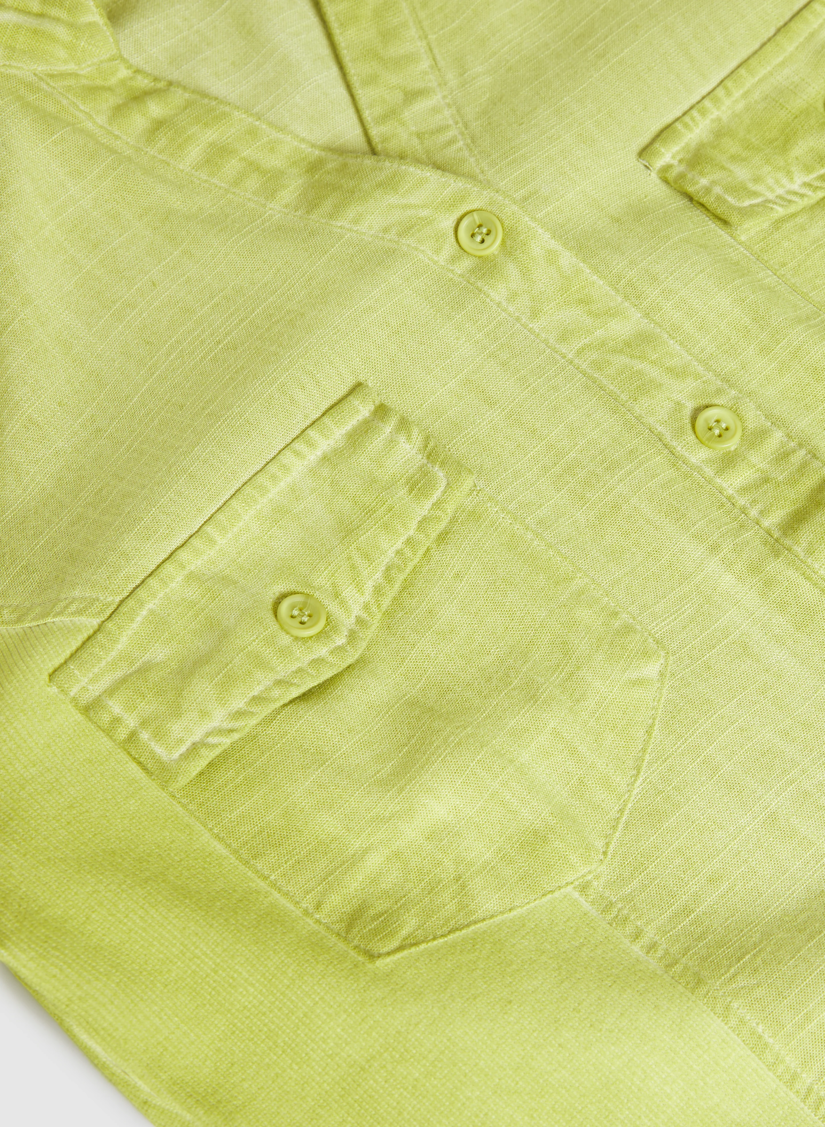 Linen-Blend Crosshatch Detail Blouse - Image 7