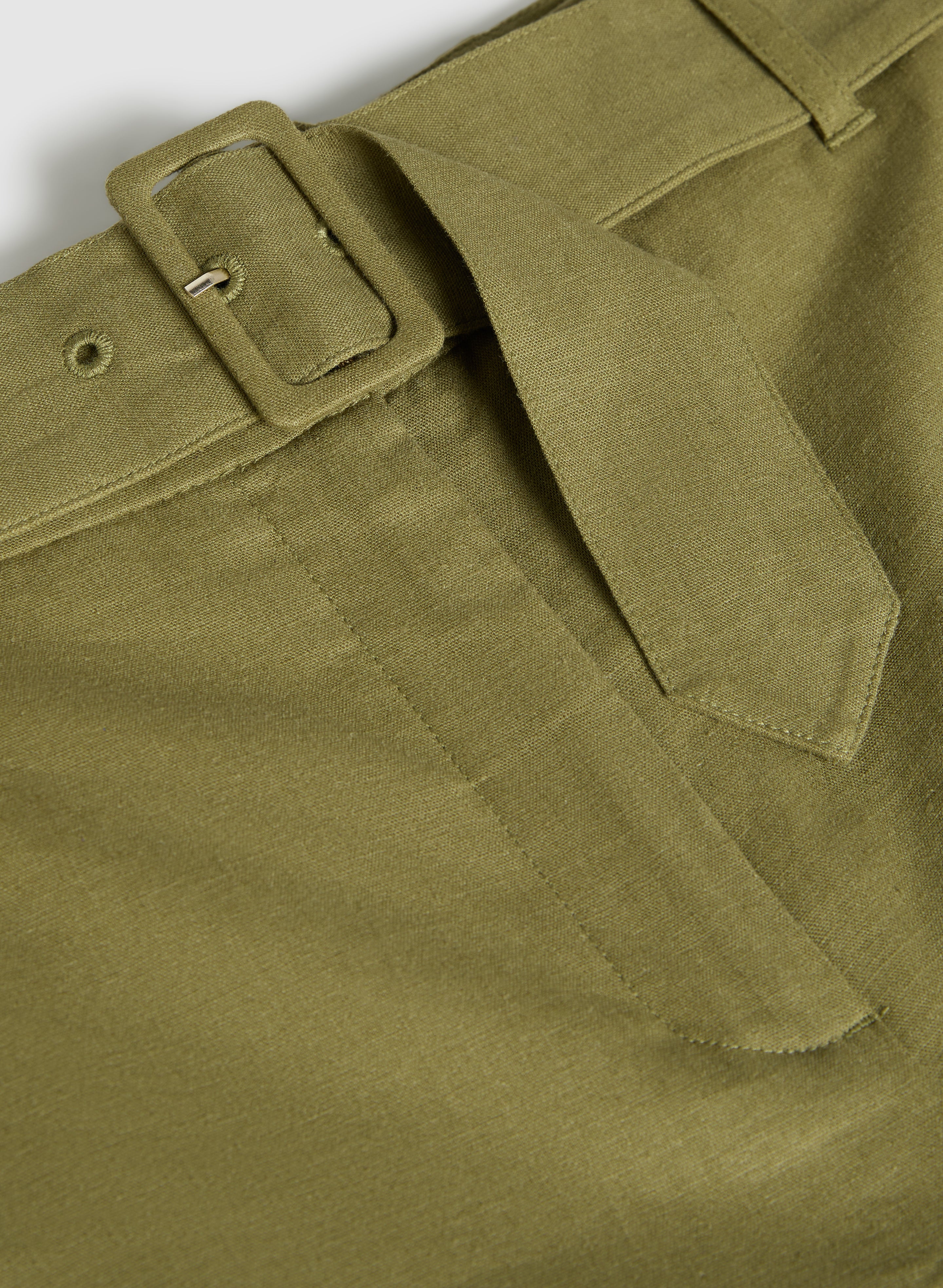 Stretch Linen Wide-Leg Pants - Image 6