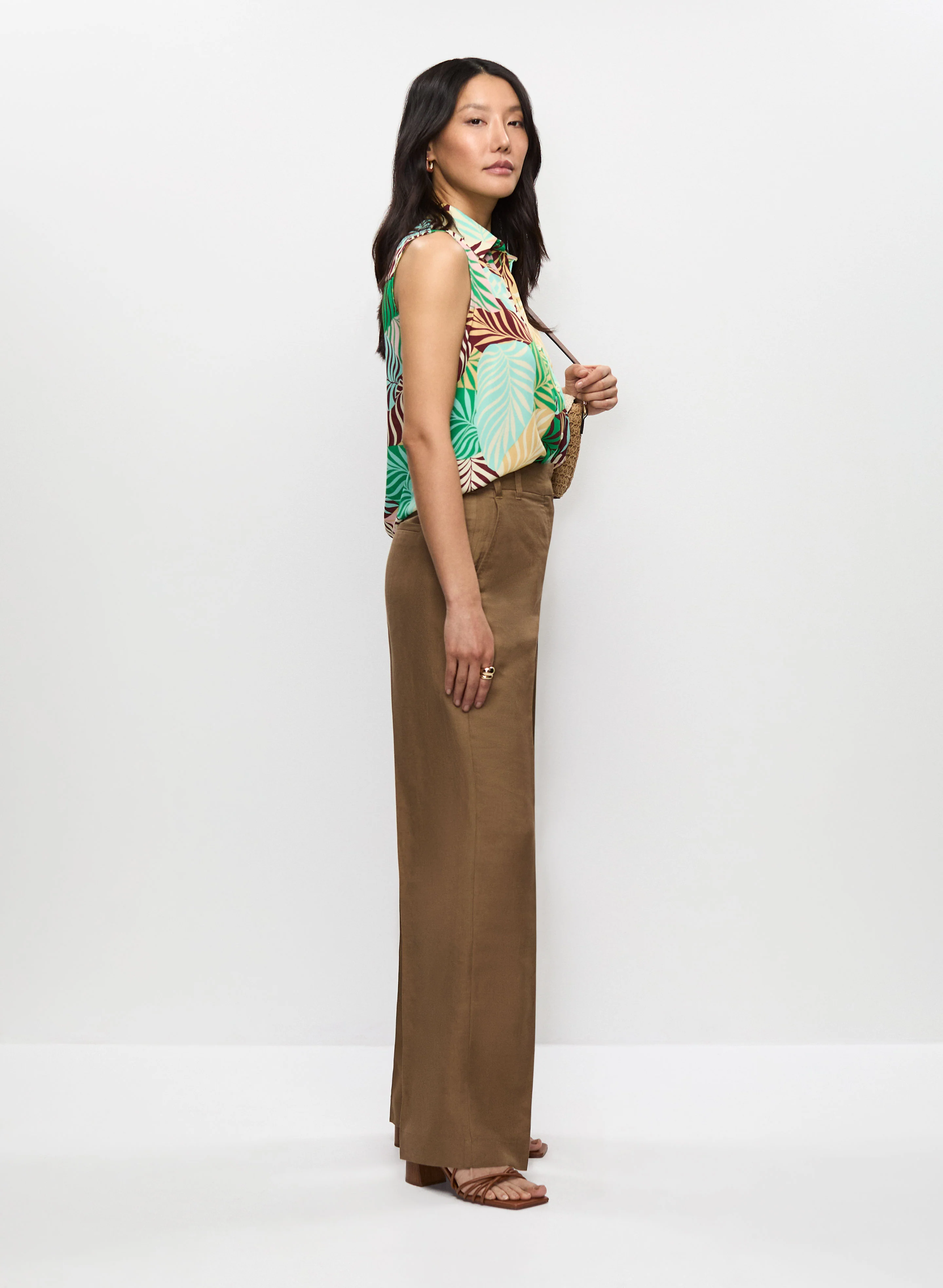 Linen-Blend Wide Leg Pants - Image 5