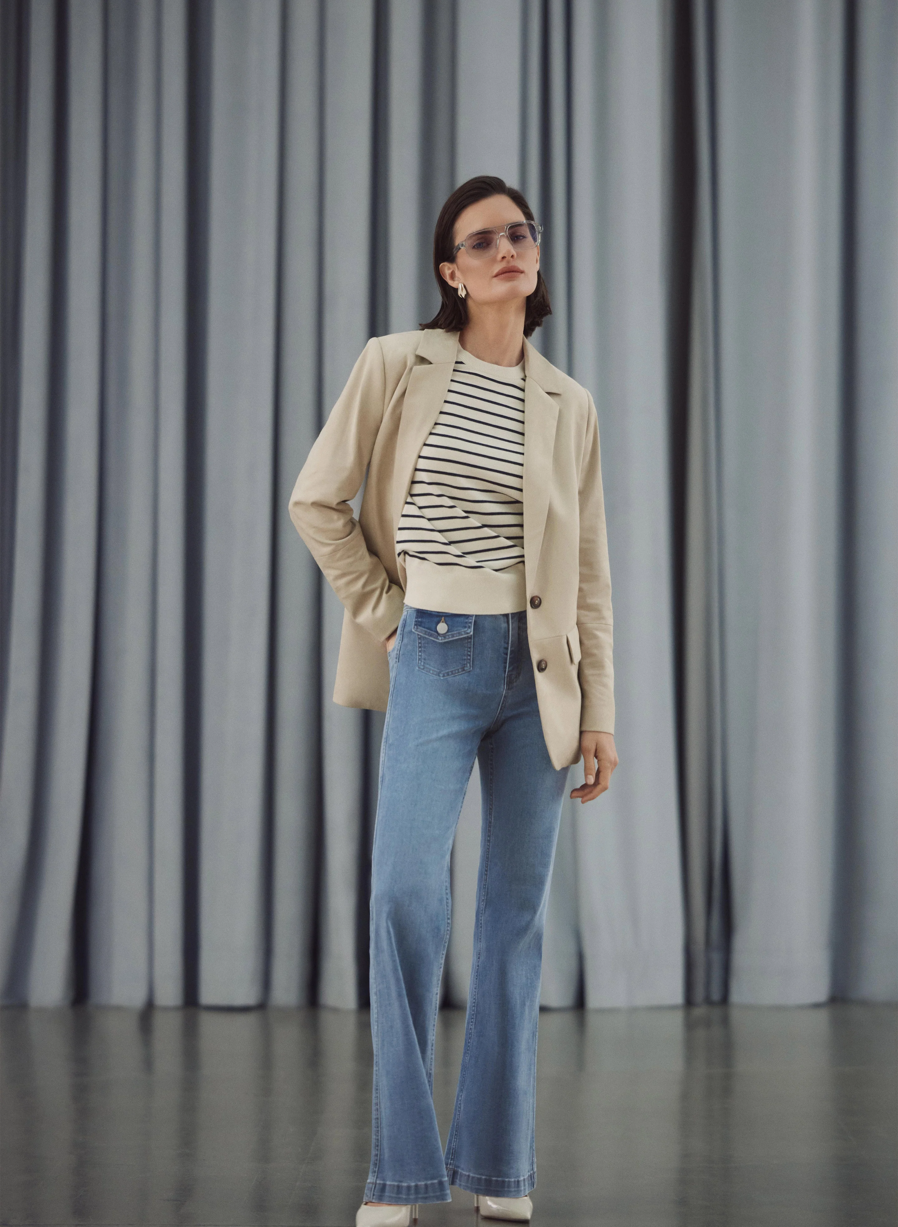 Long Faux-Suede Blazer - Image 3