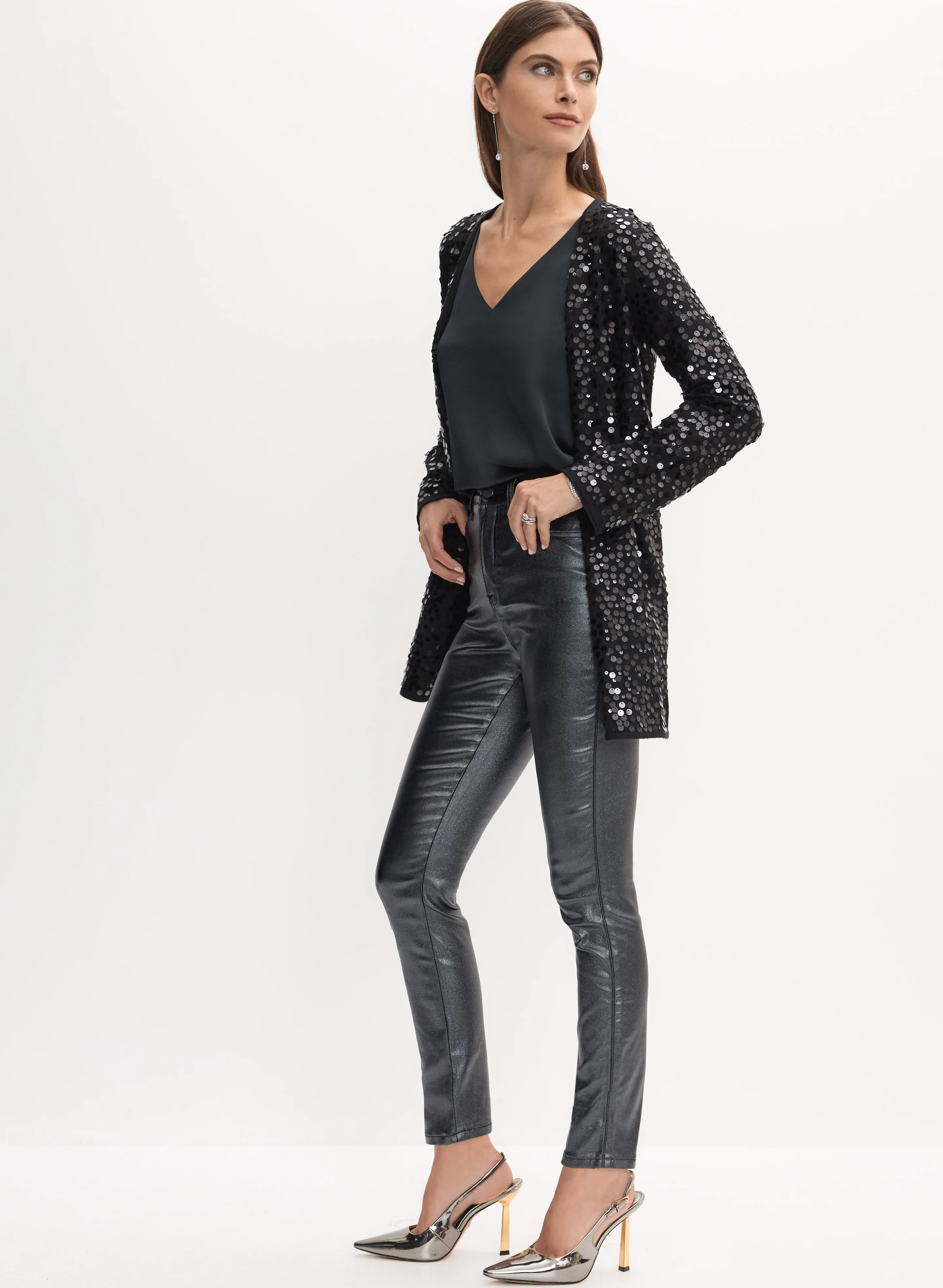 Long Sequin Cardigan - Image 3