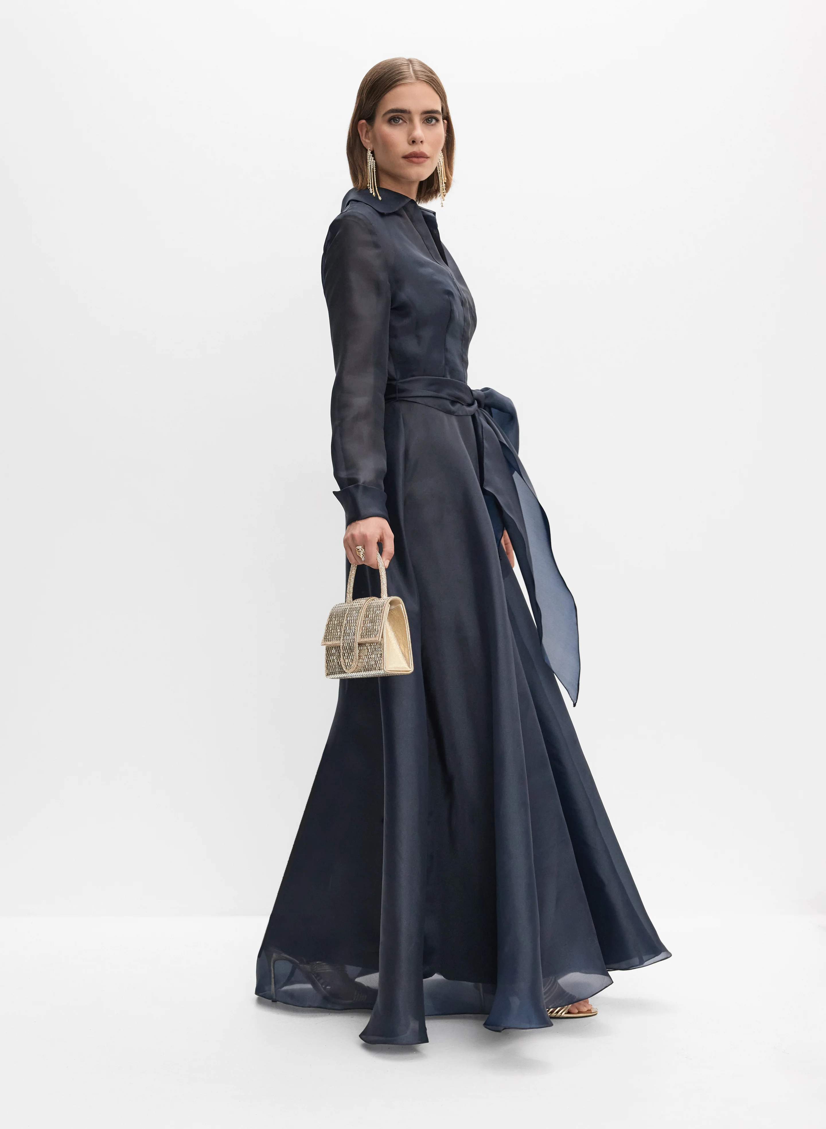Long Sleeve Organza Dress - Image 2