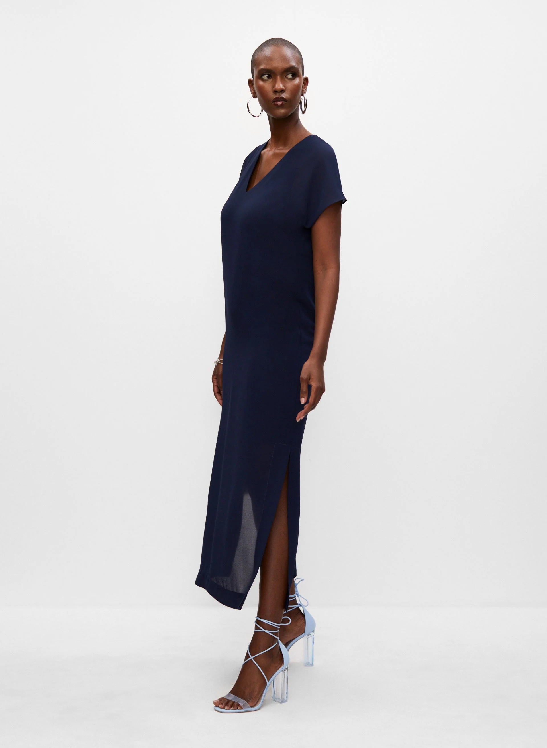Long V-Neck Dress - Image 3