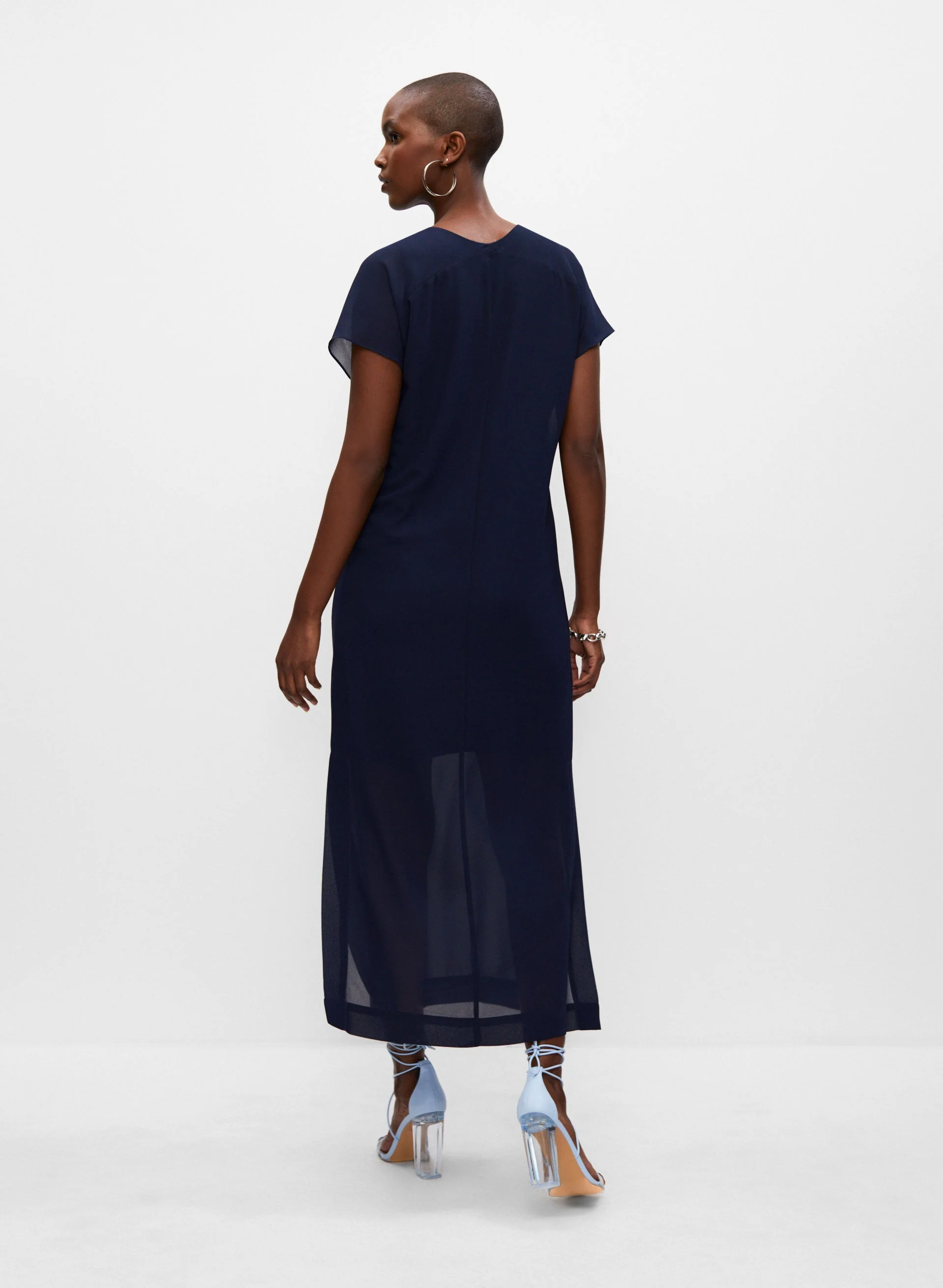 Long V-Neck Dress - Image 4