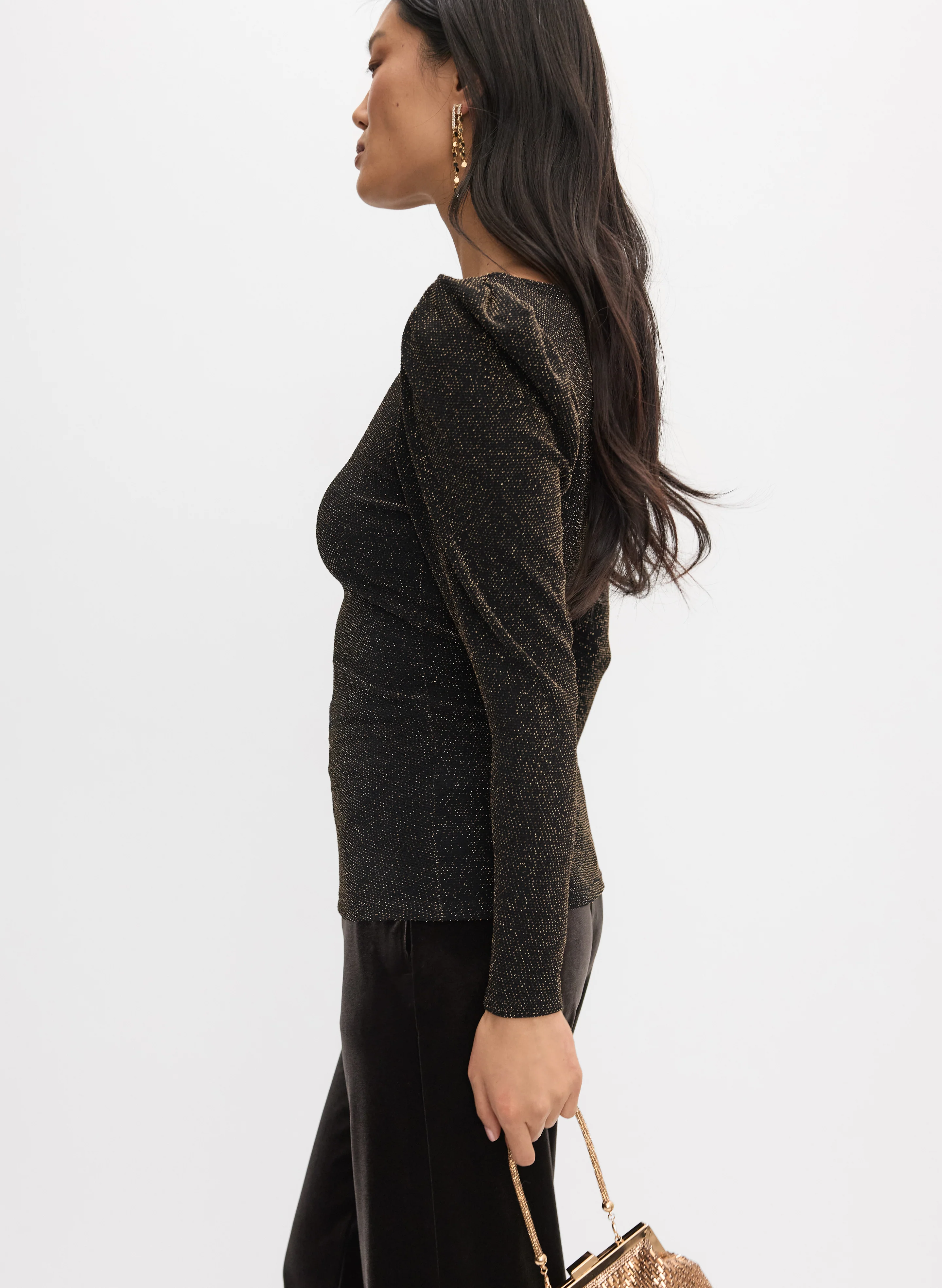 Lurex Puff Shoulder Top - Image 5