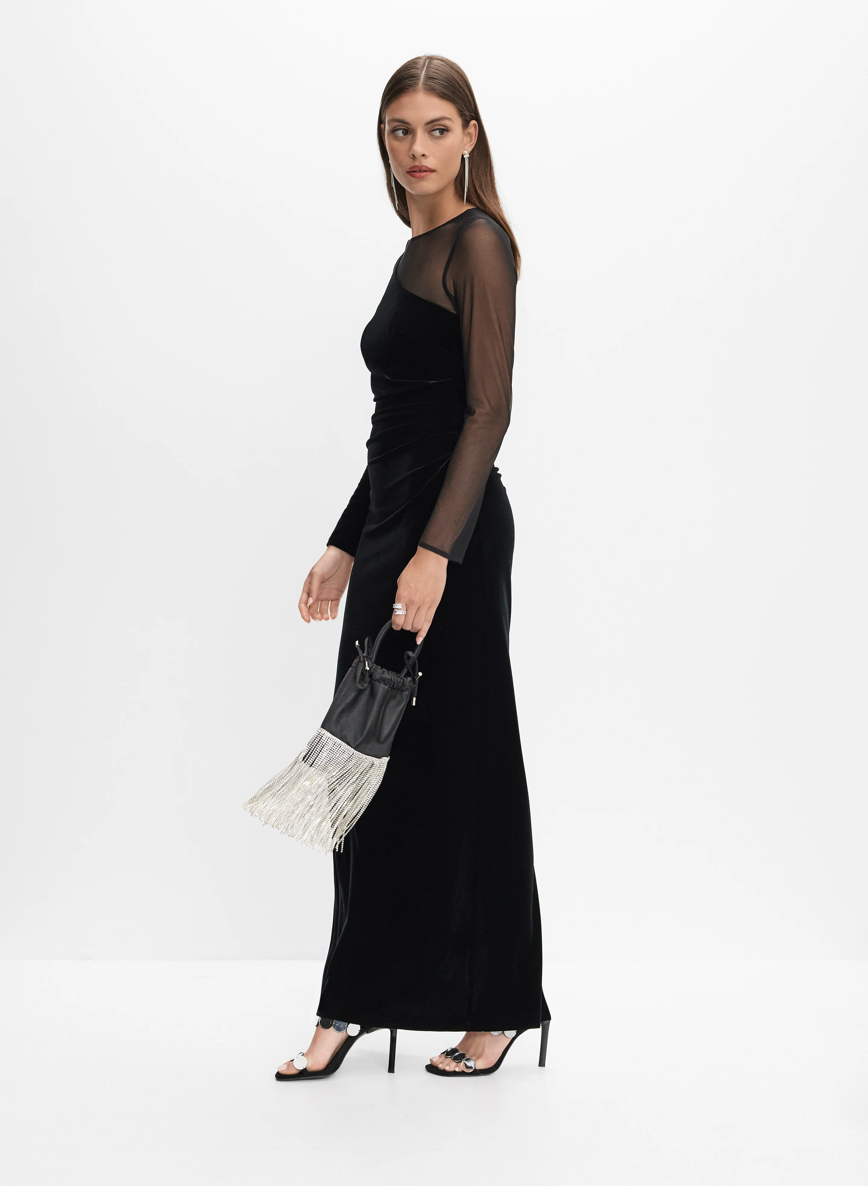 Mesh & Velvet Dress - Image 2