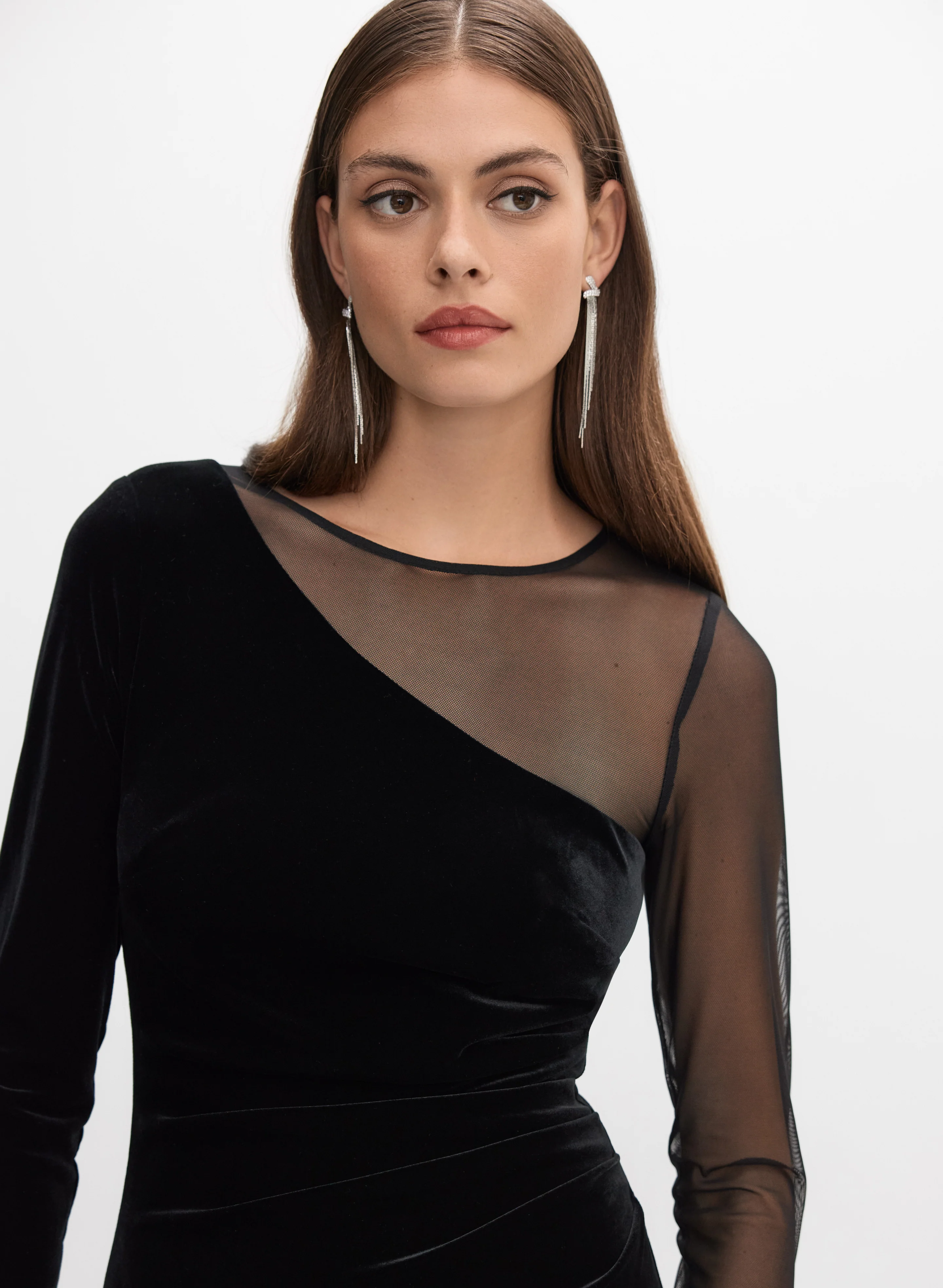 Mesh & Velvet Dress - Image 3