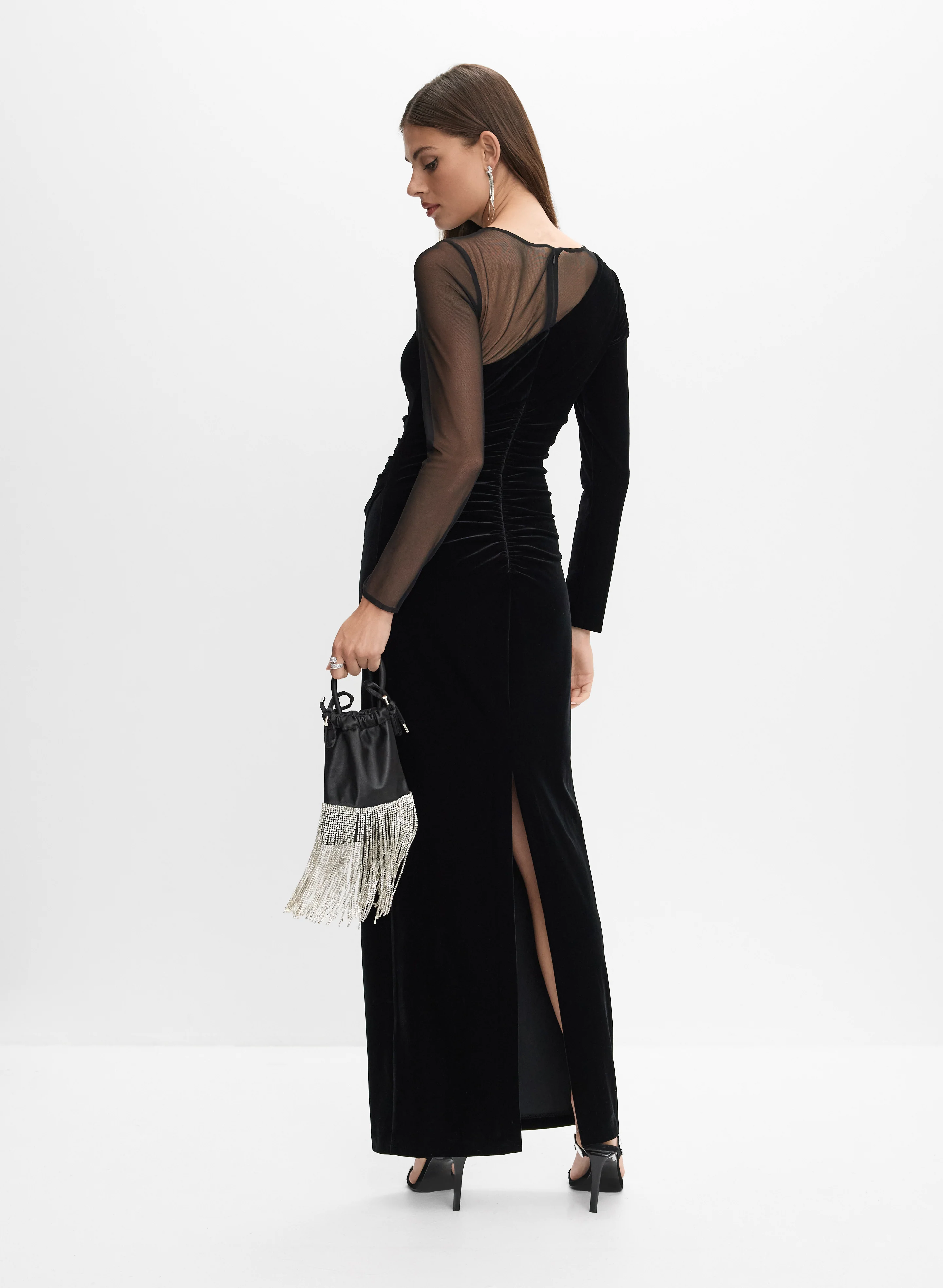 Mesh & Velvet Dress - Image 4