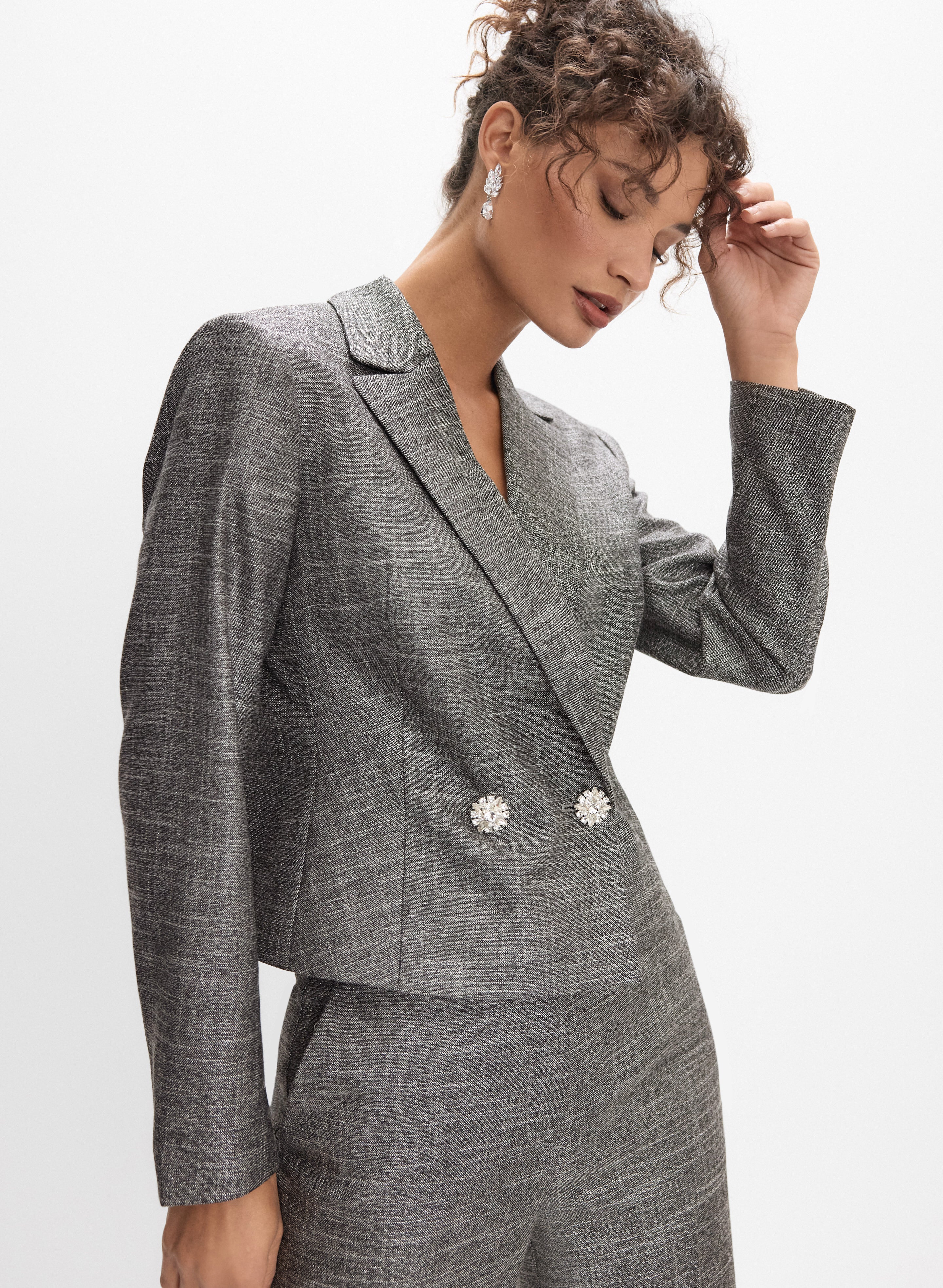 Metallic Cropped Blazer