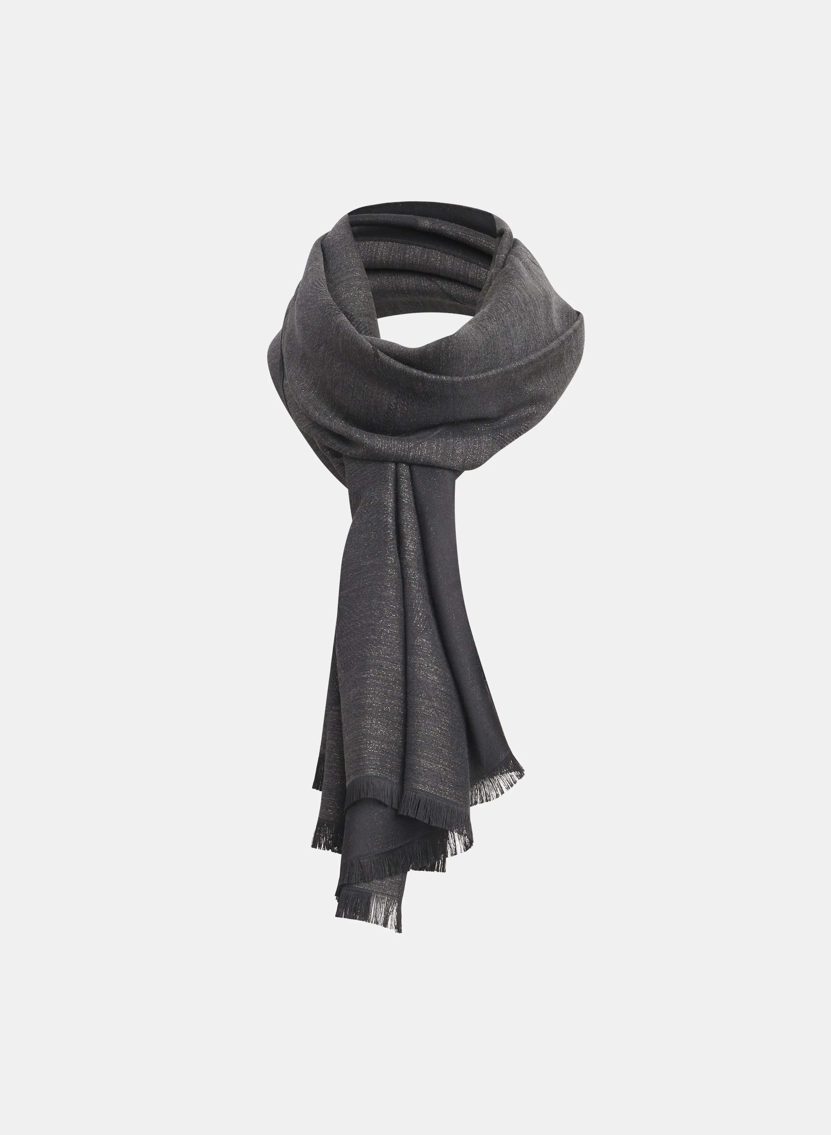 Metallic Fan Motif Scarf