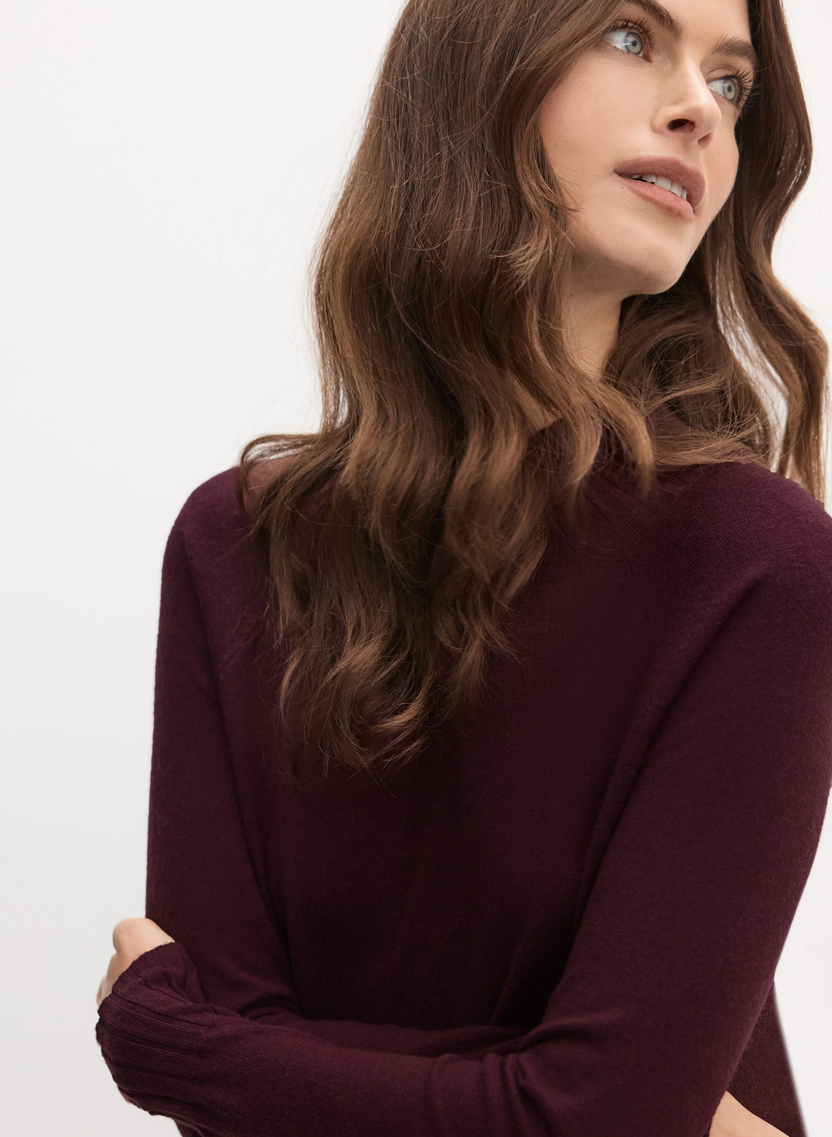 Mock Neck Rib Knit Sweater - Image 2