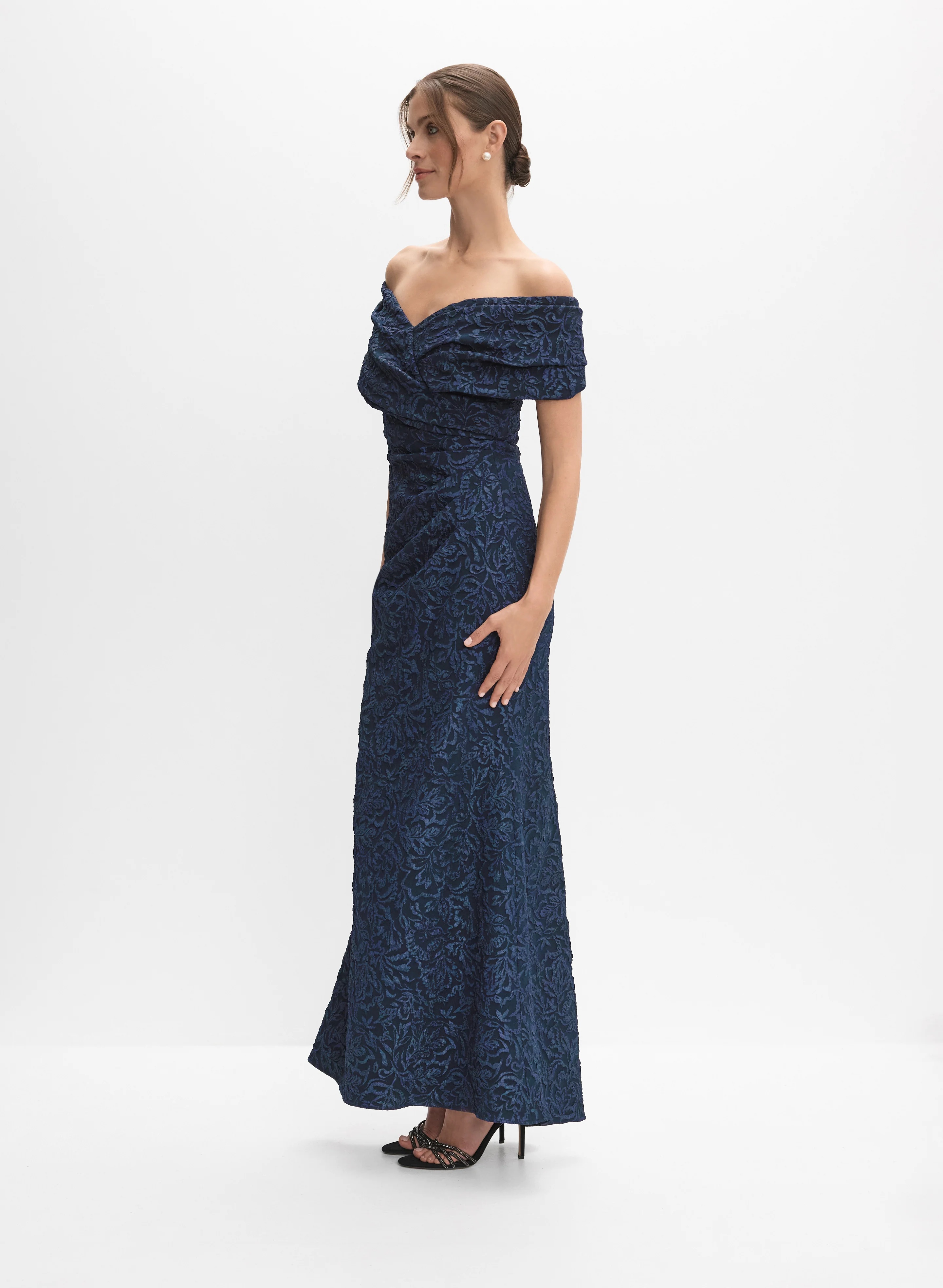 Off-The-Shoulder Jacquard Dress - Image 3