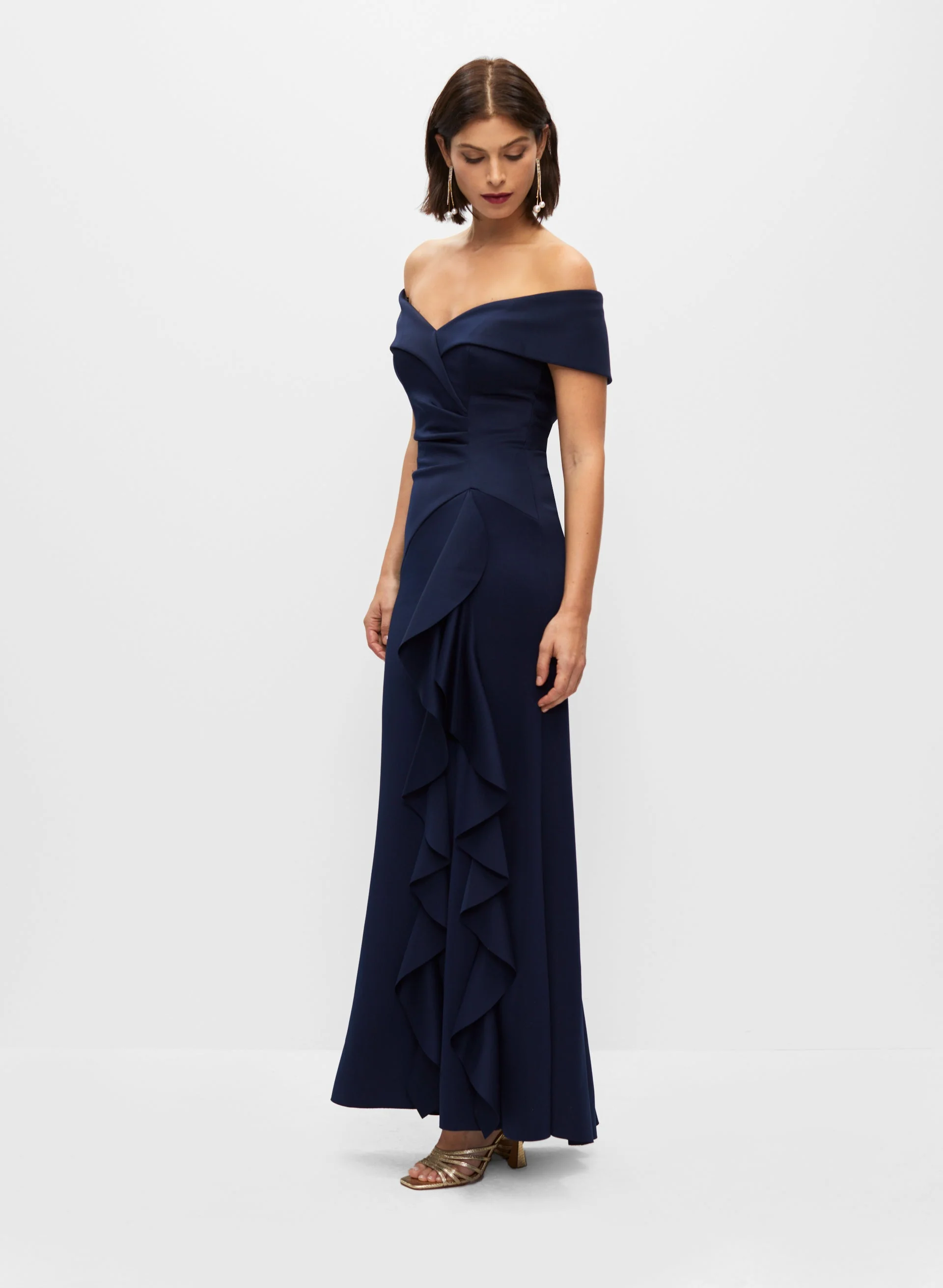 Off The Shoulder Ruffle Gown - Image 4