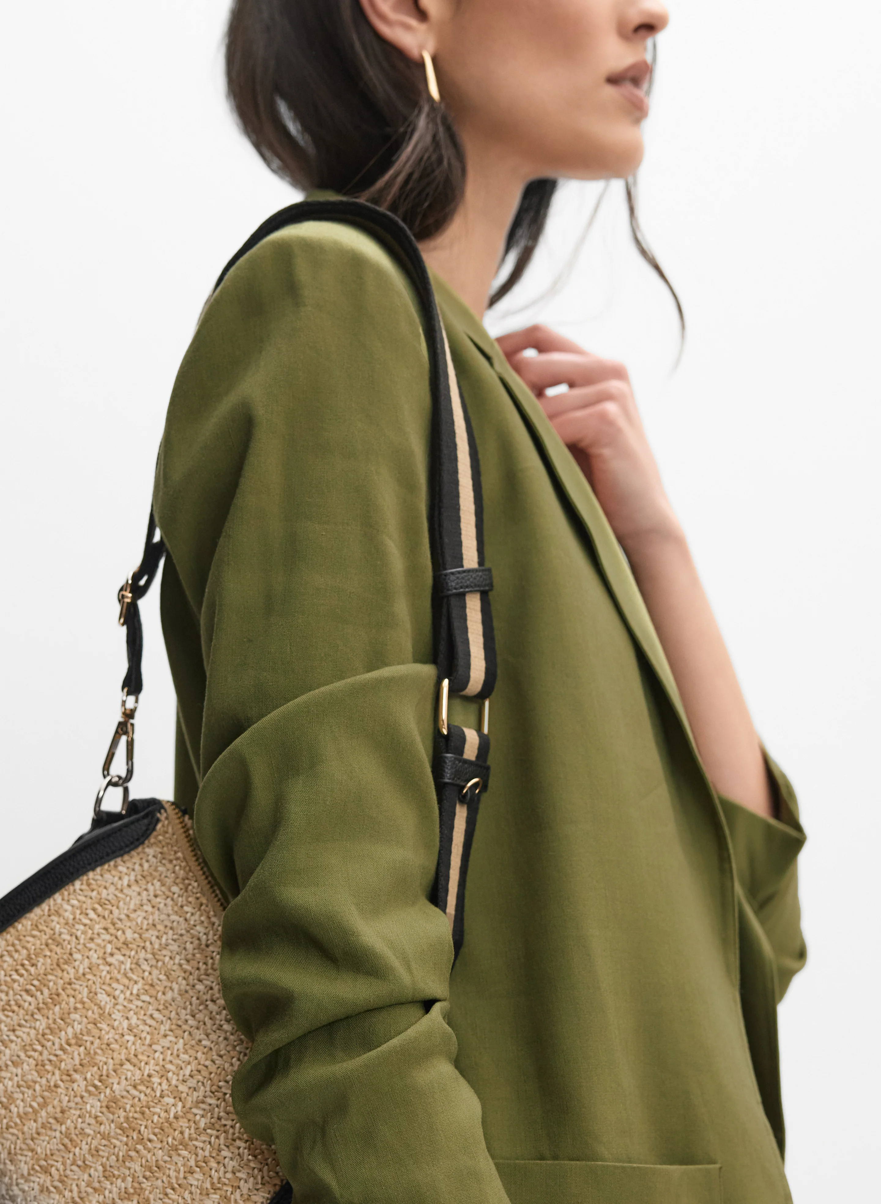 Open Linen-Blend Blazer - Image 2
