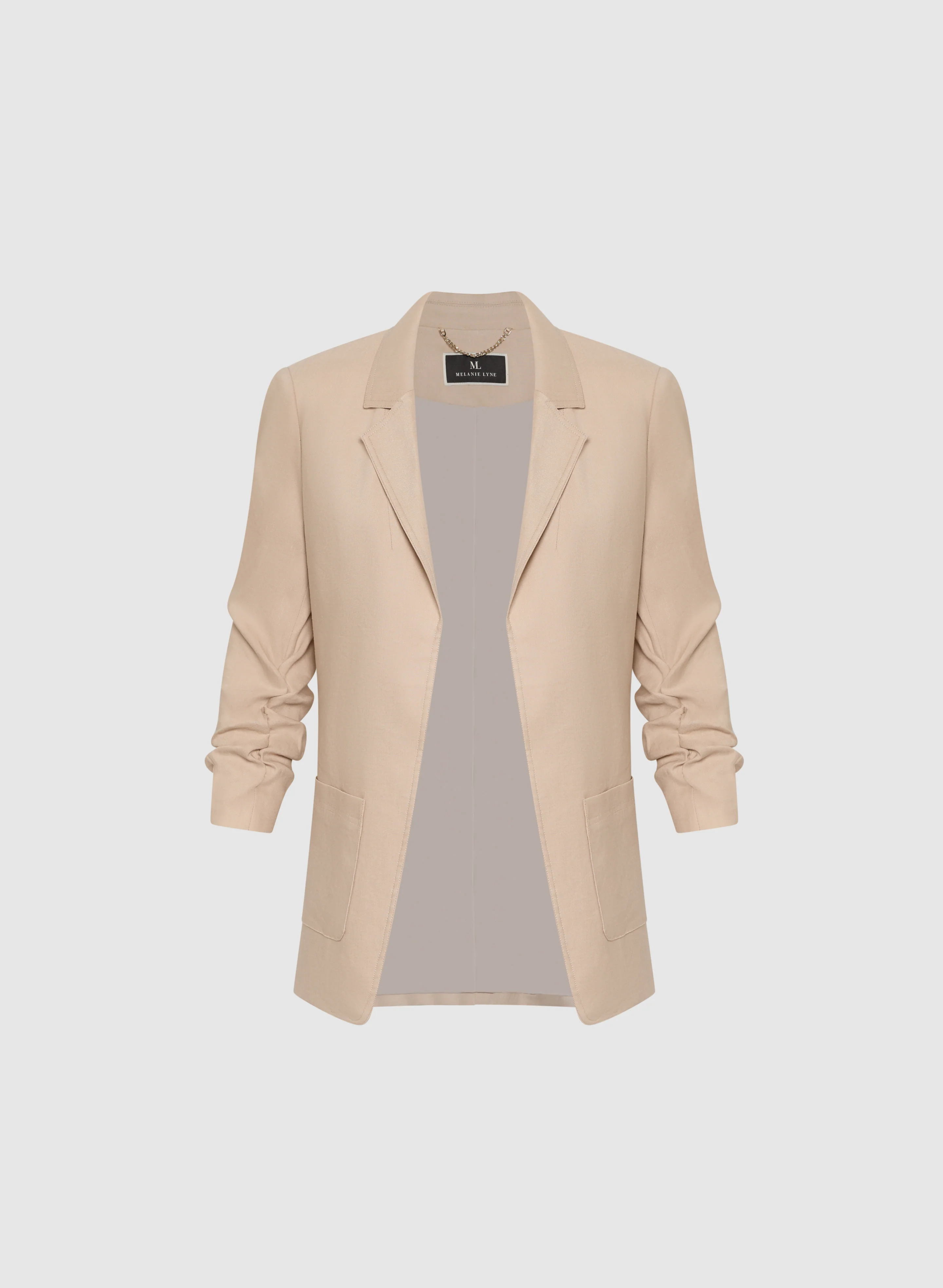 Open Linen-Blend Blazer - Image 6