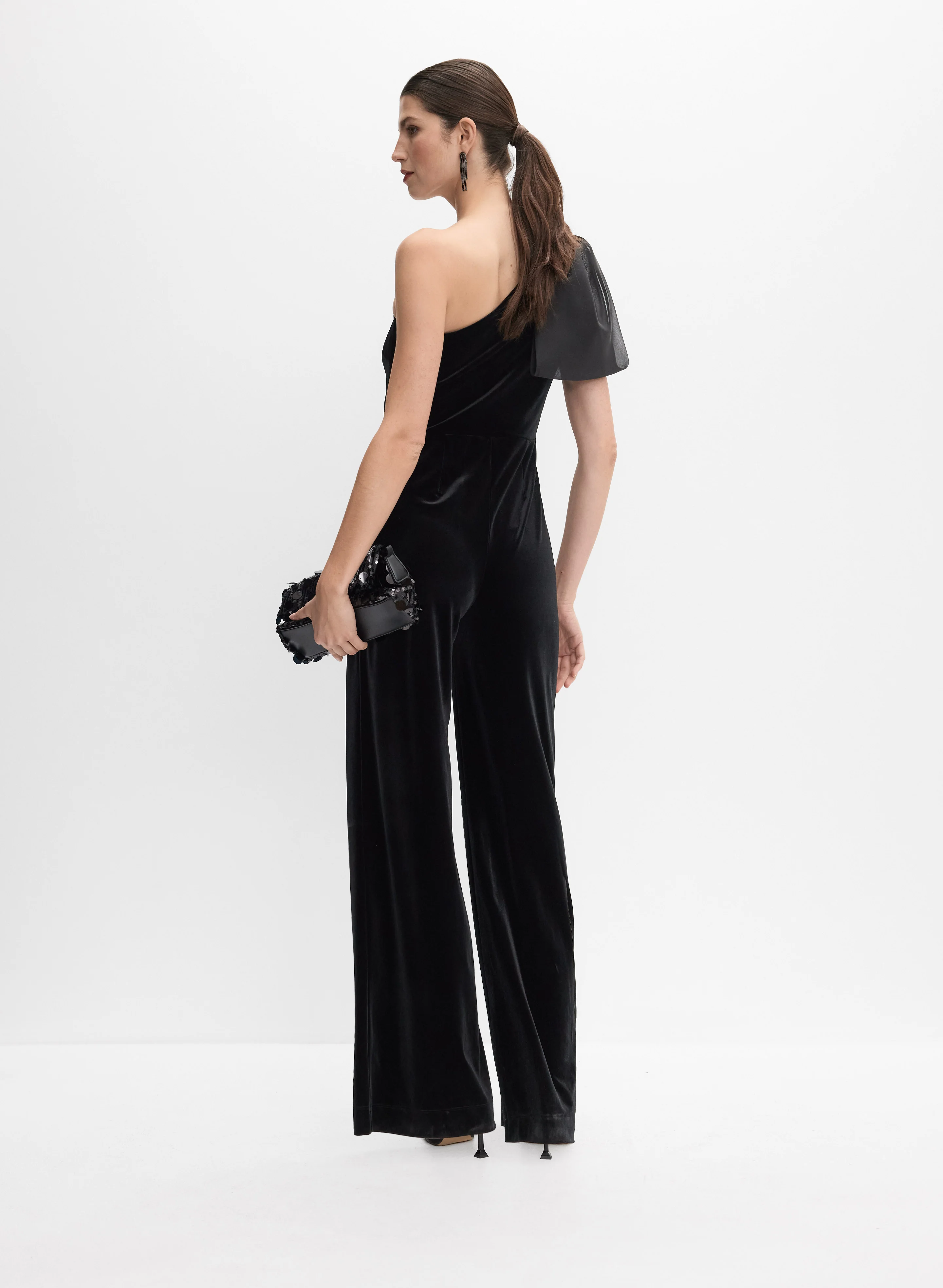 Organza Bow Velvet Jumpsuit - Image 4